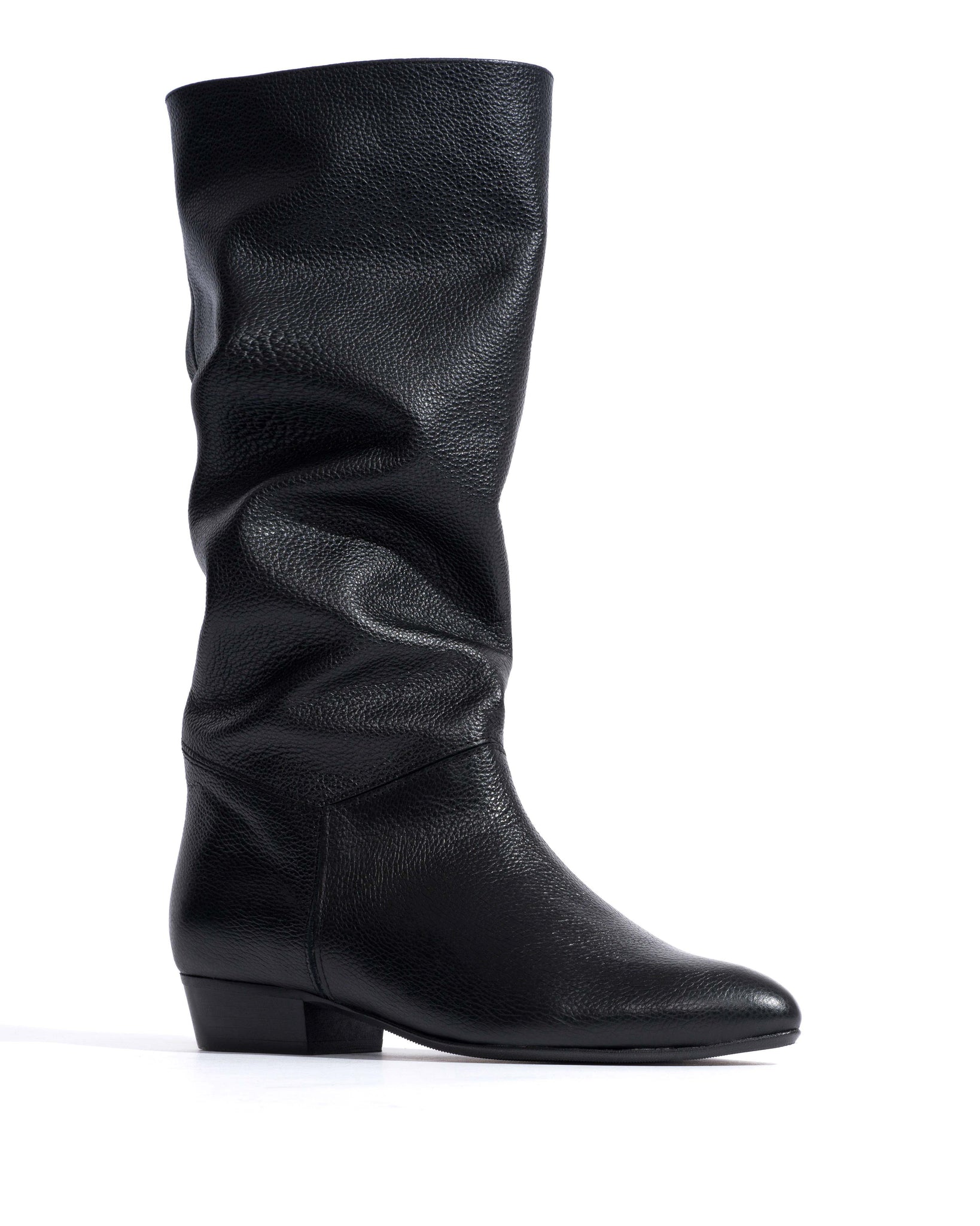 Jasmina 20 Pebbled soft calf & suede leather Black - Anonymous Copenhagen High shaft boots