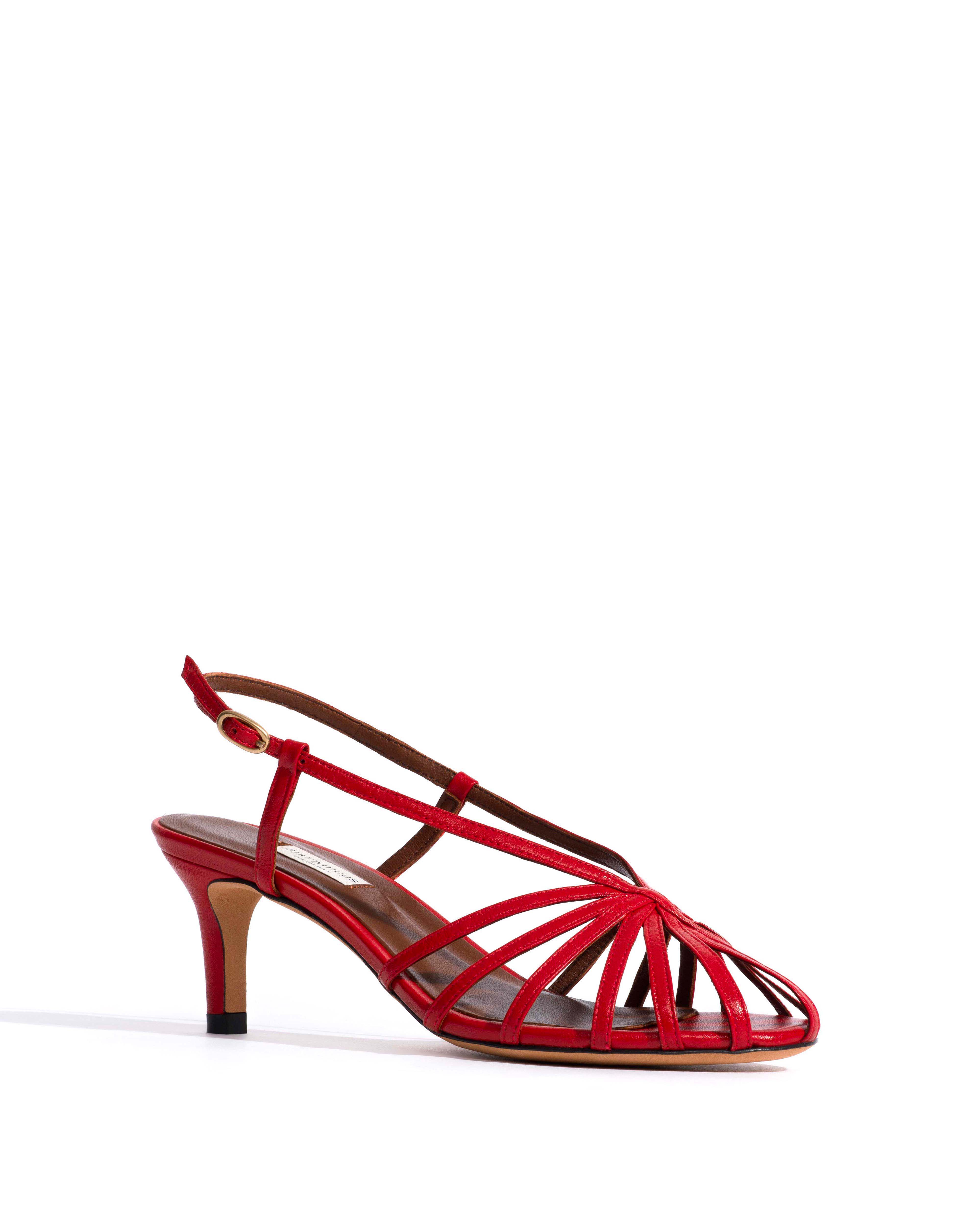 Candace 55 Shiny lamb Ruby red