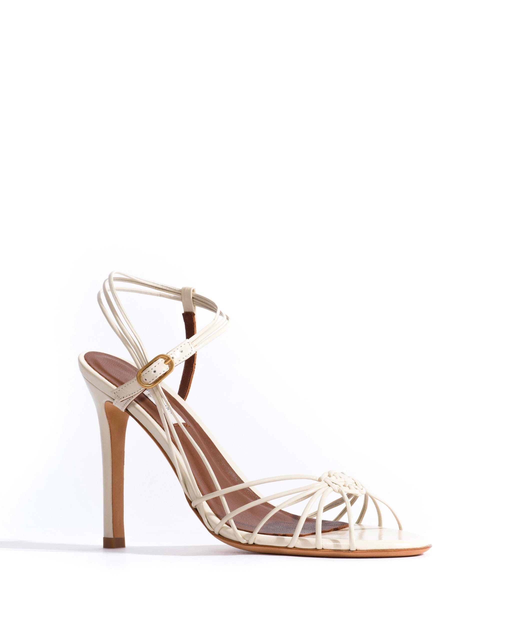 Savannah 100 hand-braided Crinkled polished goat White sand - Anonymous Copenhagen Heels
