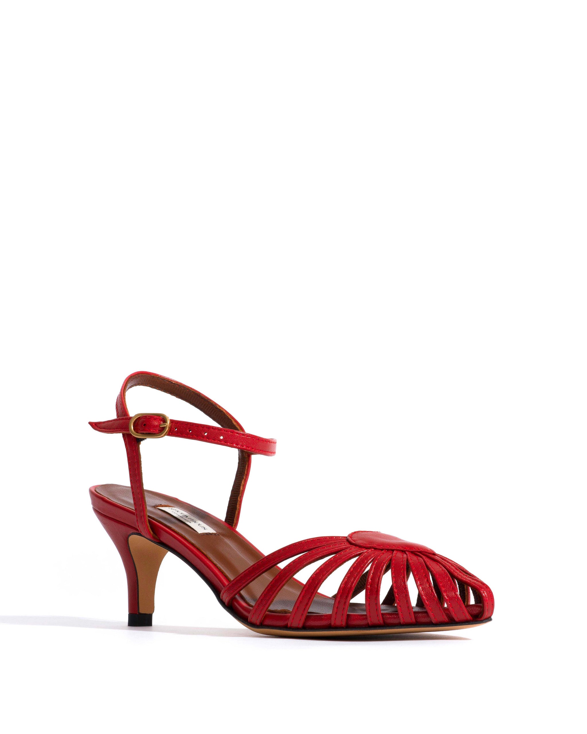 Keesha 55 Shiny lamb Ruby red - Anonymous Copenhagen Heels