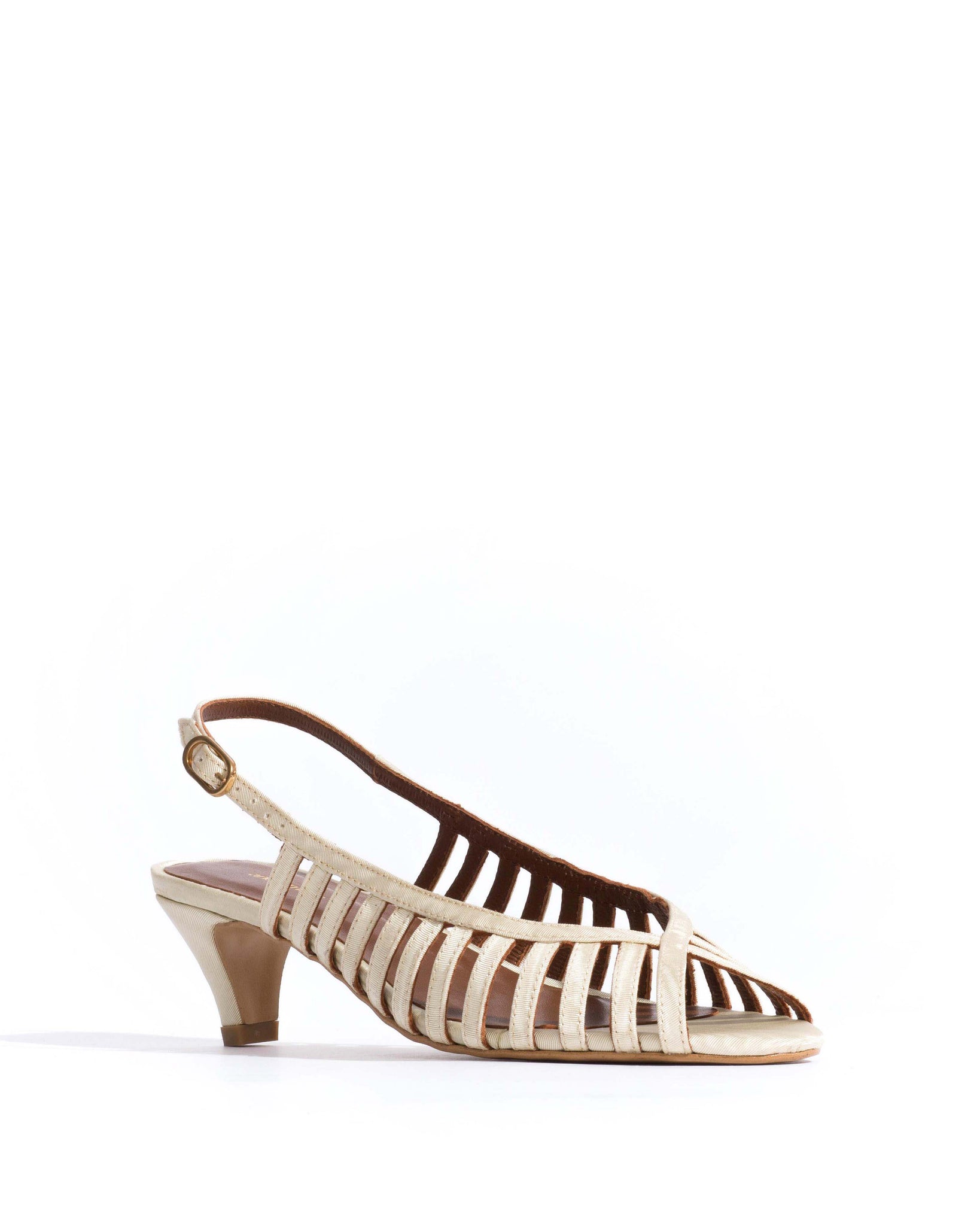 Carminho 40 stiletto Glossy moire Ivory - Anonymous Copenhagen Heels