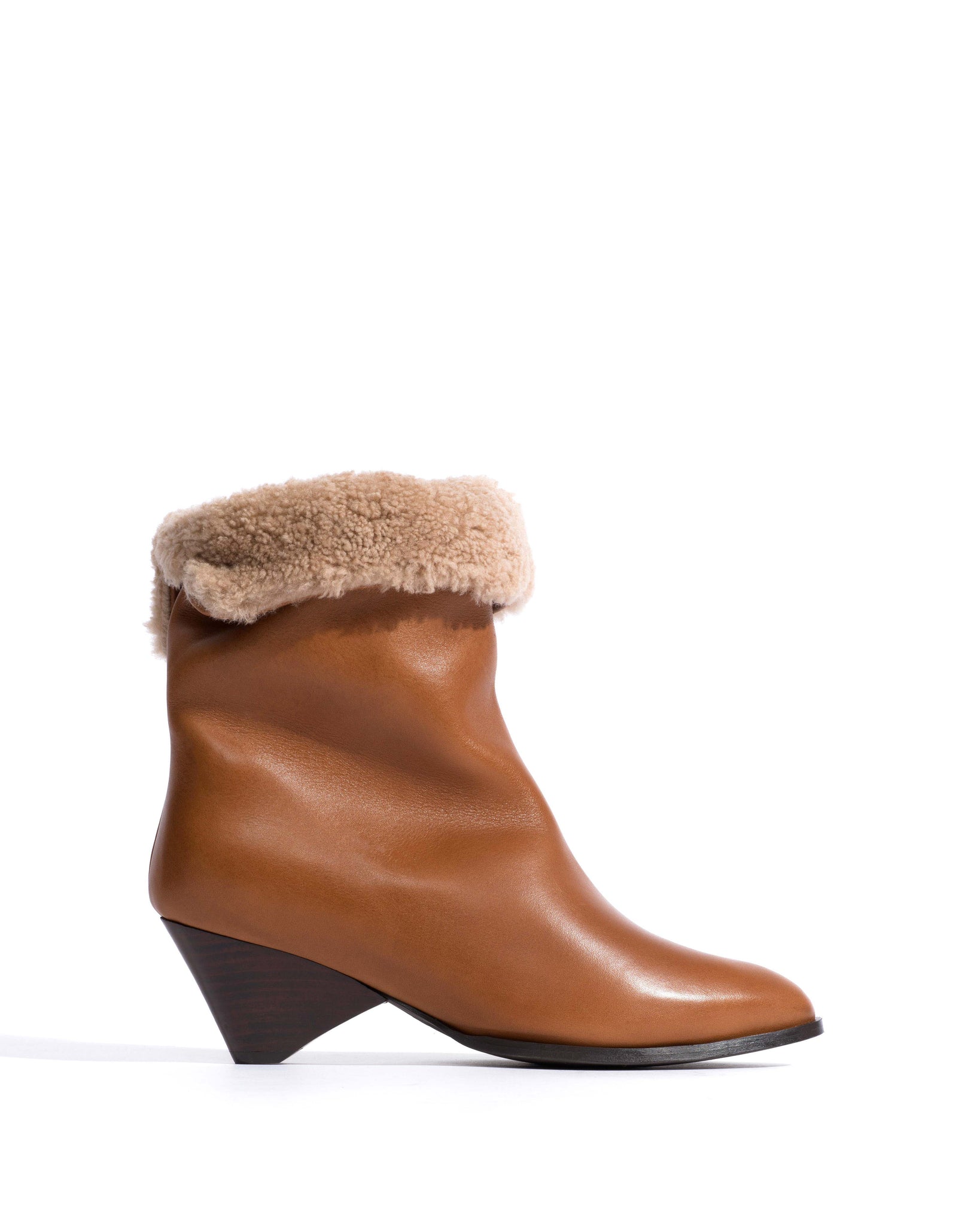 Vully 50 triangle lamb shearling Vegetal soft calf Cinnamon