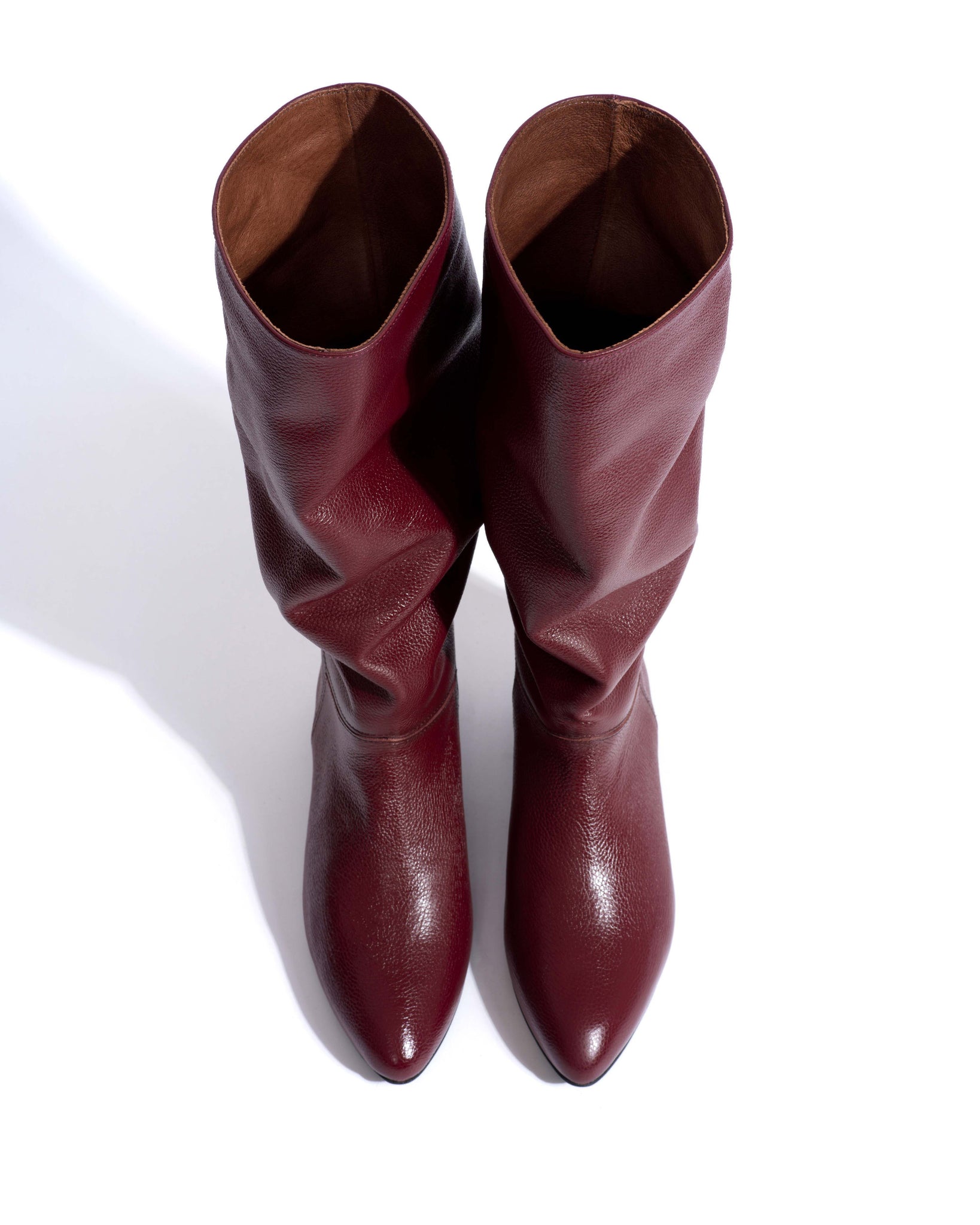 Jasmina 20 Pebbled soft calf & suede leather Pomegranate - Anonymous Copenhagen High shaft boots