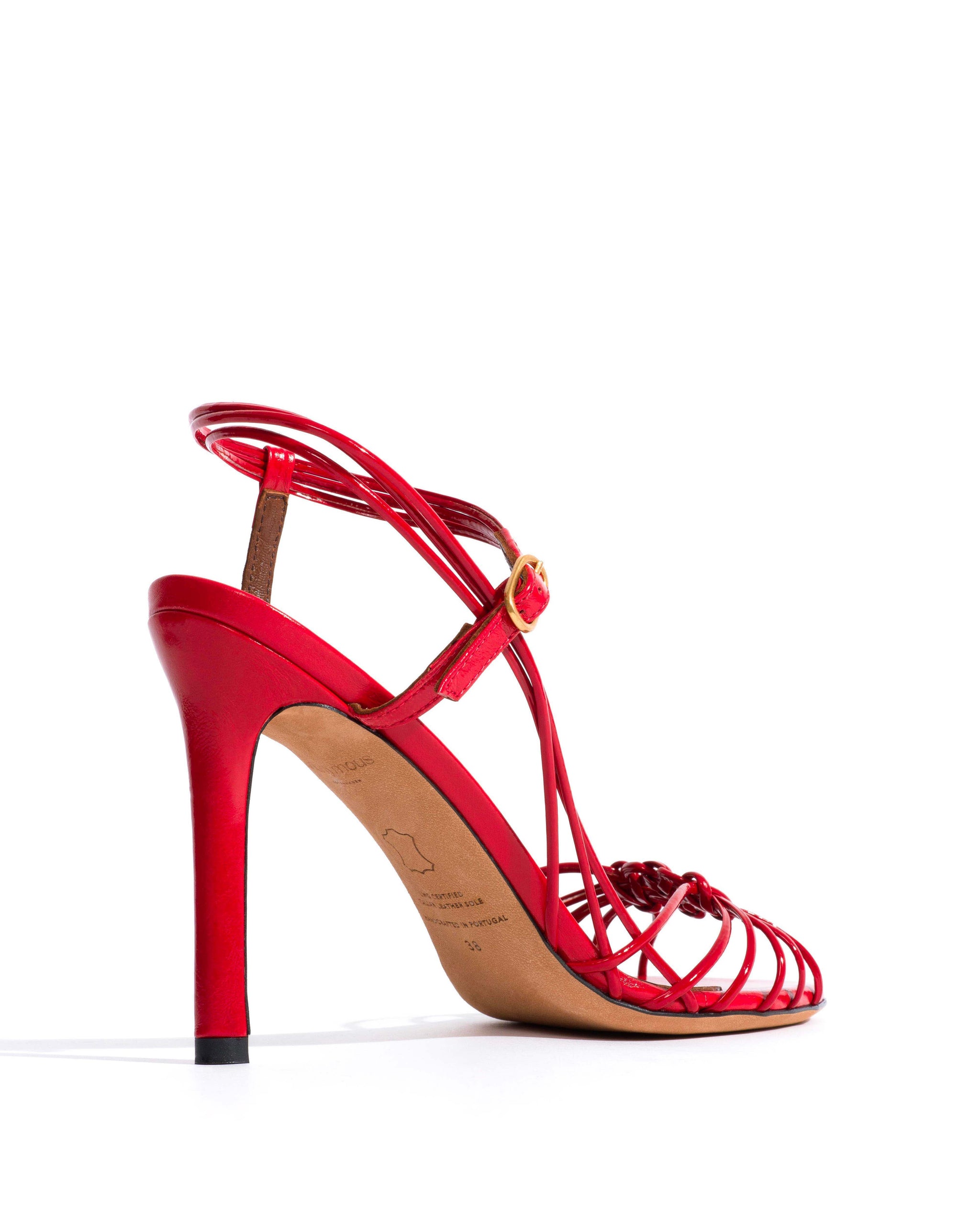 Savannah 100 hand-braided Crinkled polished goat Scarlet - Anonymous Copenhagen Heels