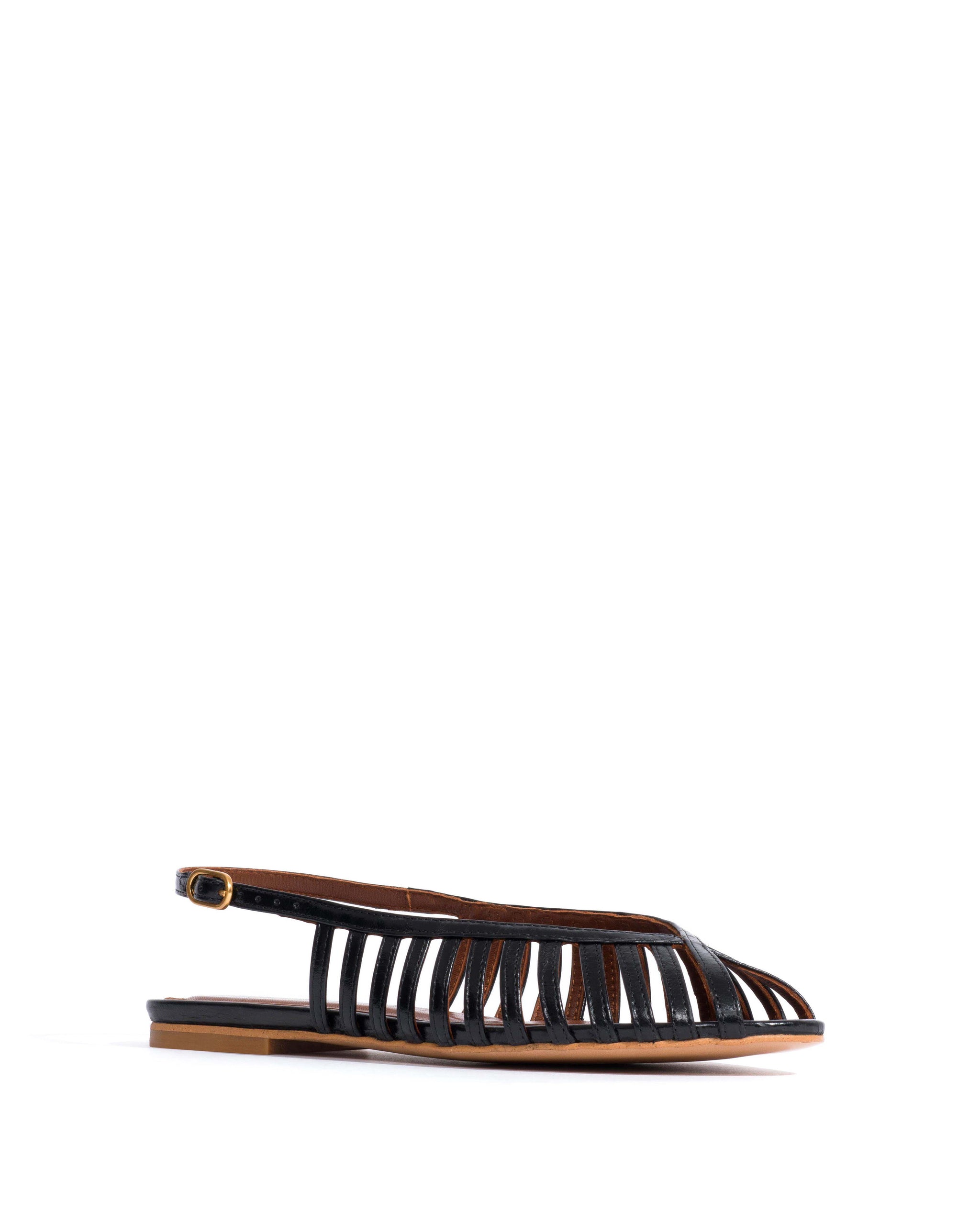 Carminho 10 Crinkled polished goat Black - Anonymous Copenhagen Flat sandals