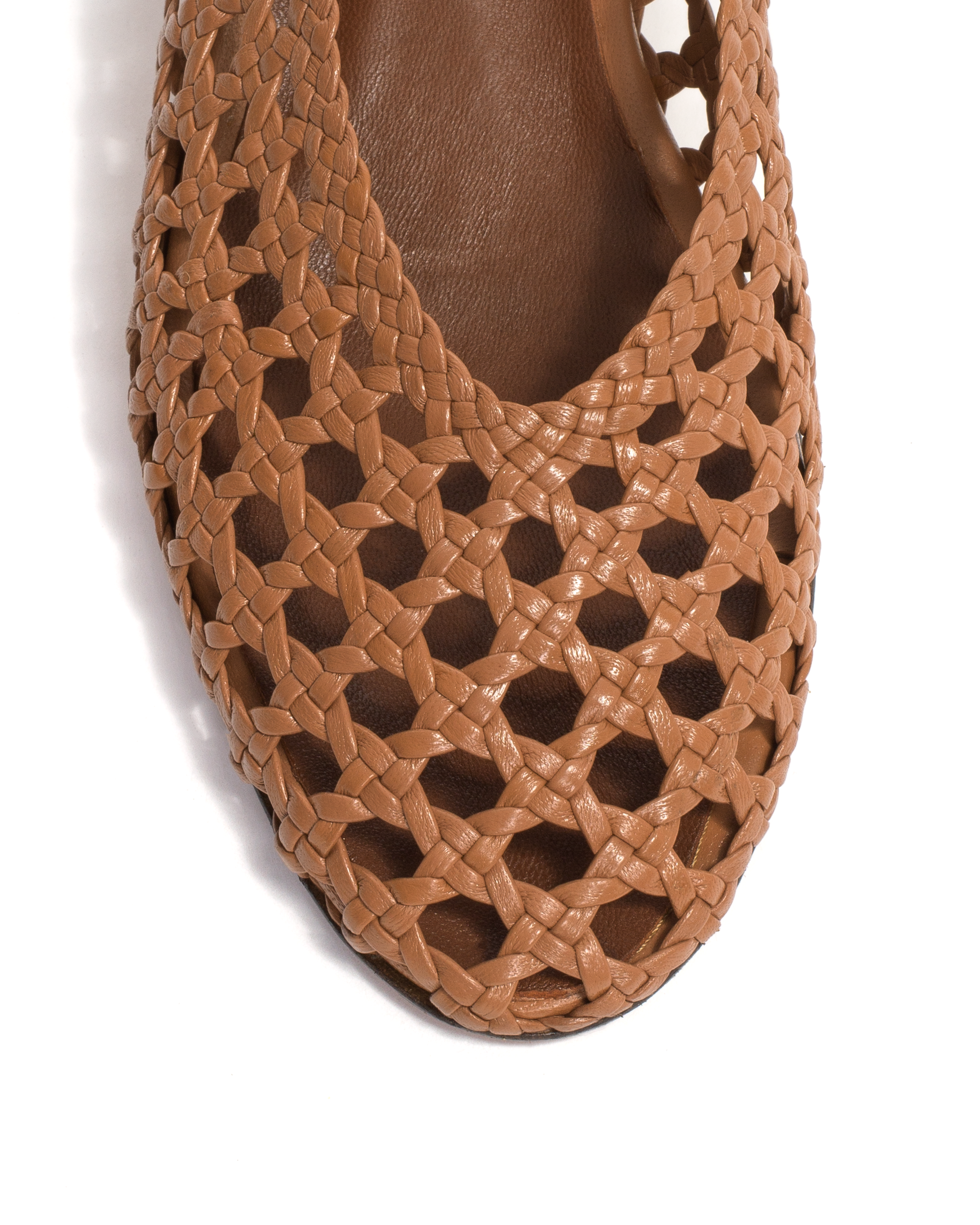 Sessi 40 Hand-braided leather Caramel