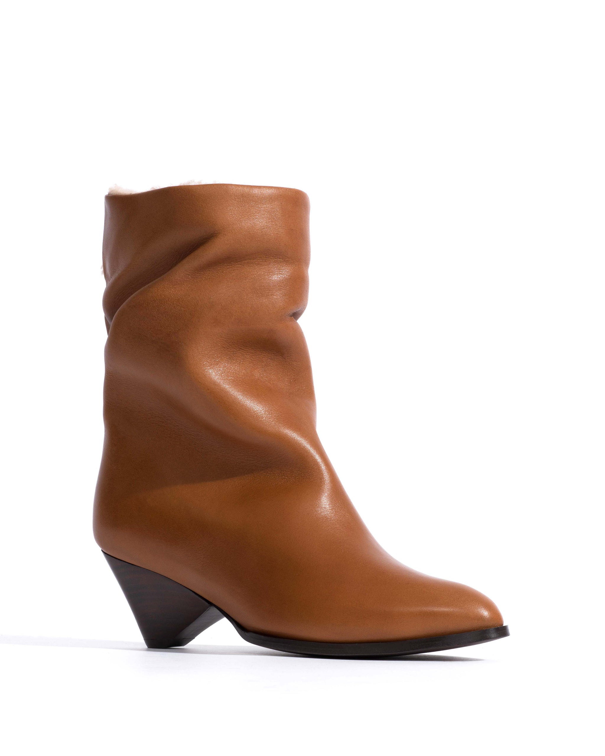 Vully 50 triangle lamb shearling Vegetal soft calf Cinnamon - Anonymous Copenhagen Ankle boots