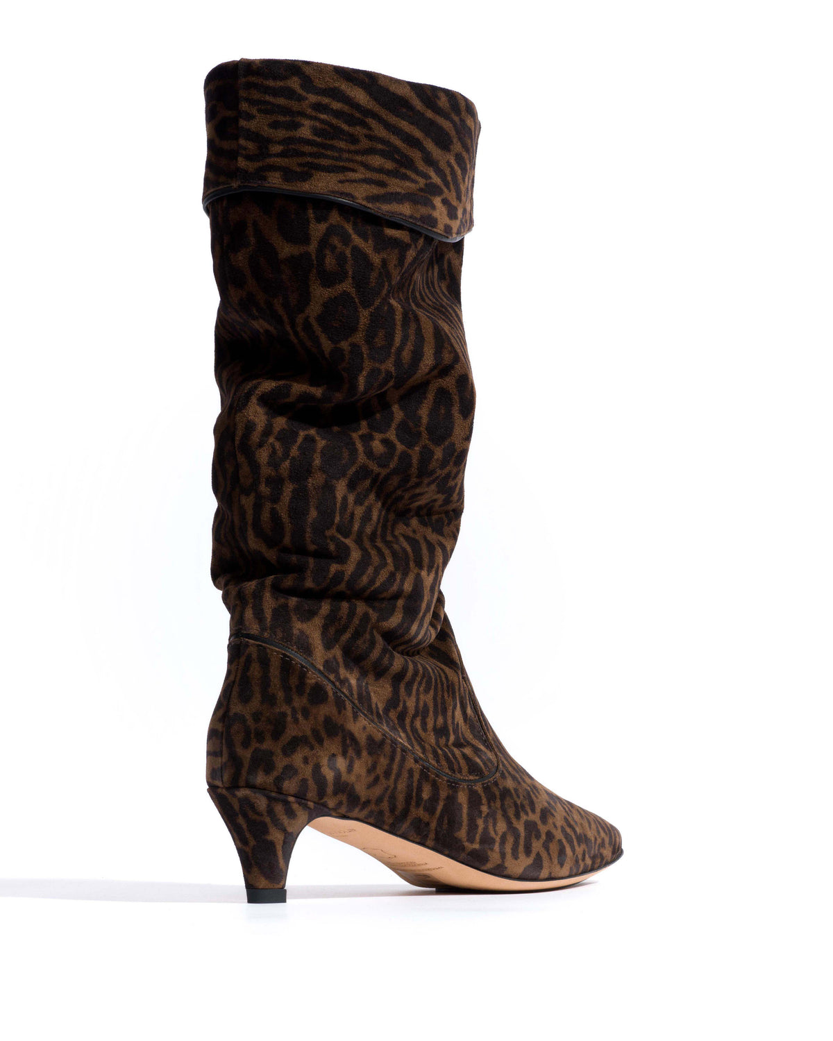 Hillerie 40 stiletto Calf suede print & sleek leather Jaguar & black