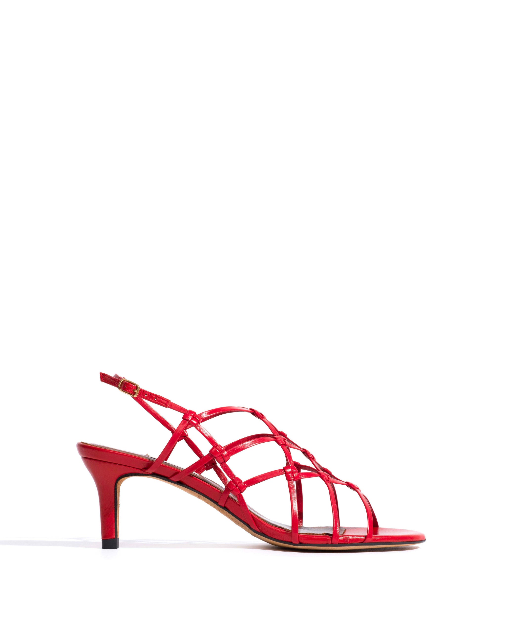 Conie 55 hand-braided Hand-braided leather Ruby red - Anonymous Copenhagen Heels