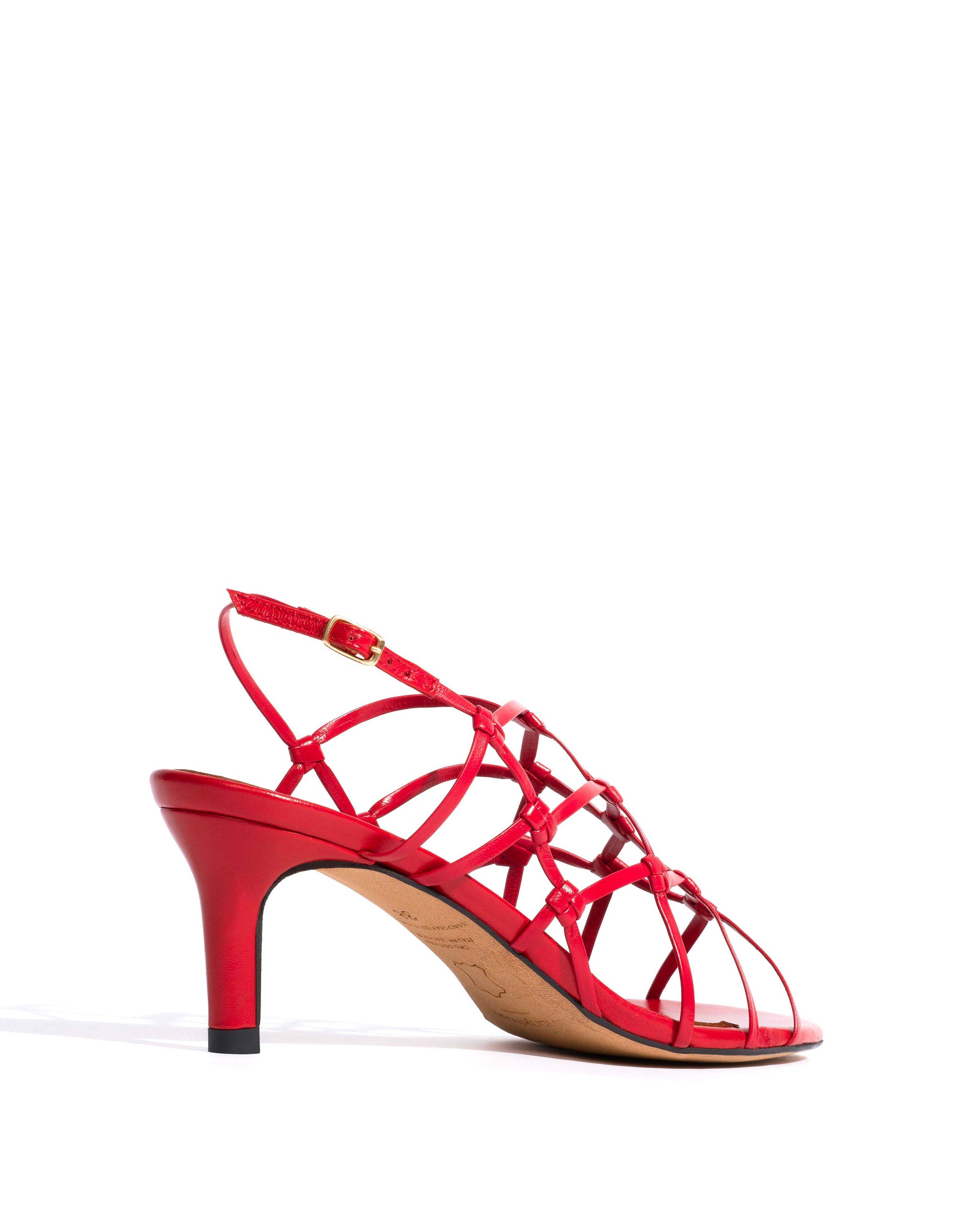 Conie 55 hand-braided Hand-braided leather Ruby red - Anonymous Copenhagen Heels