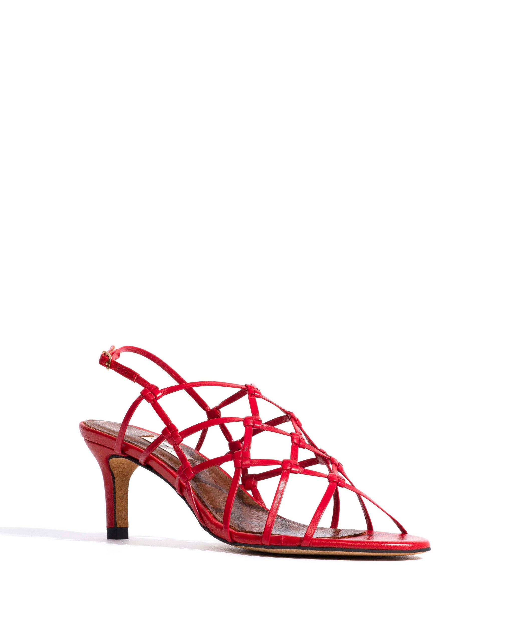 Conie 55 hand-braided Hand-braided leather Ruby red - Anonymous Copenhagen Heels