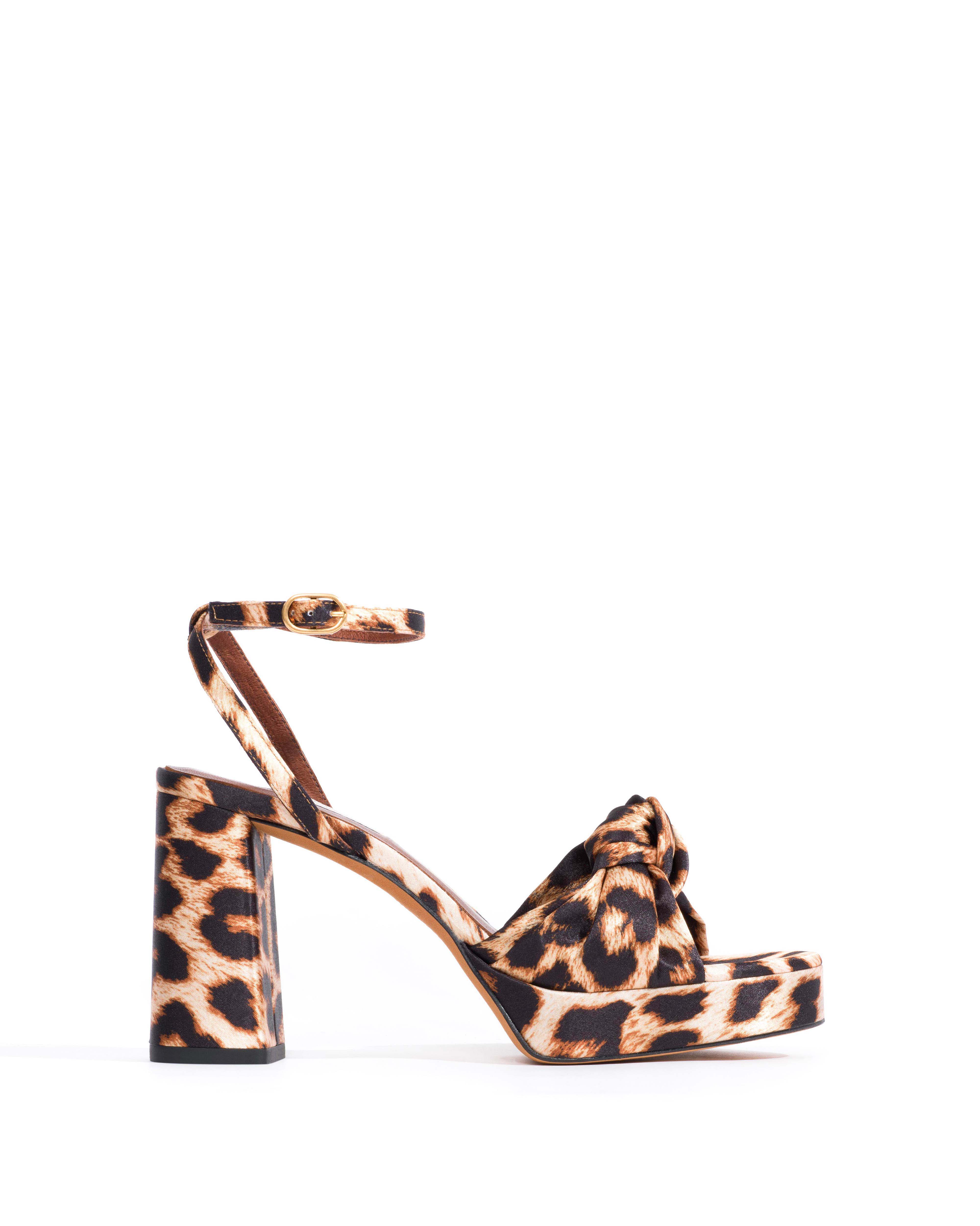 Aliza 85 platform Satin print Leopard