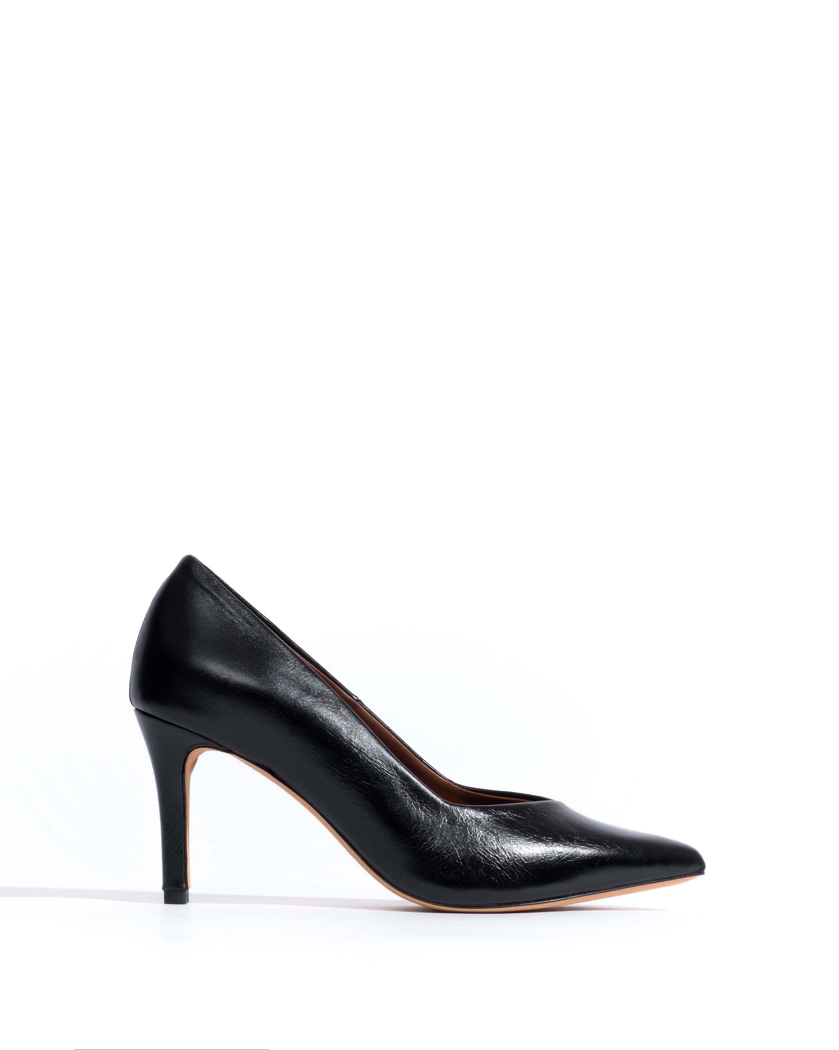 Trini 75 Crinkled polished goat Black - Anonymous Copenhagen Heels