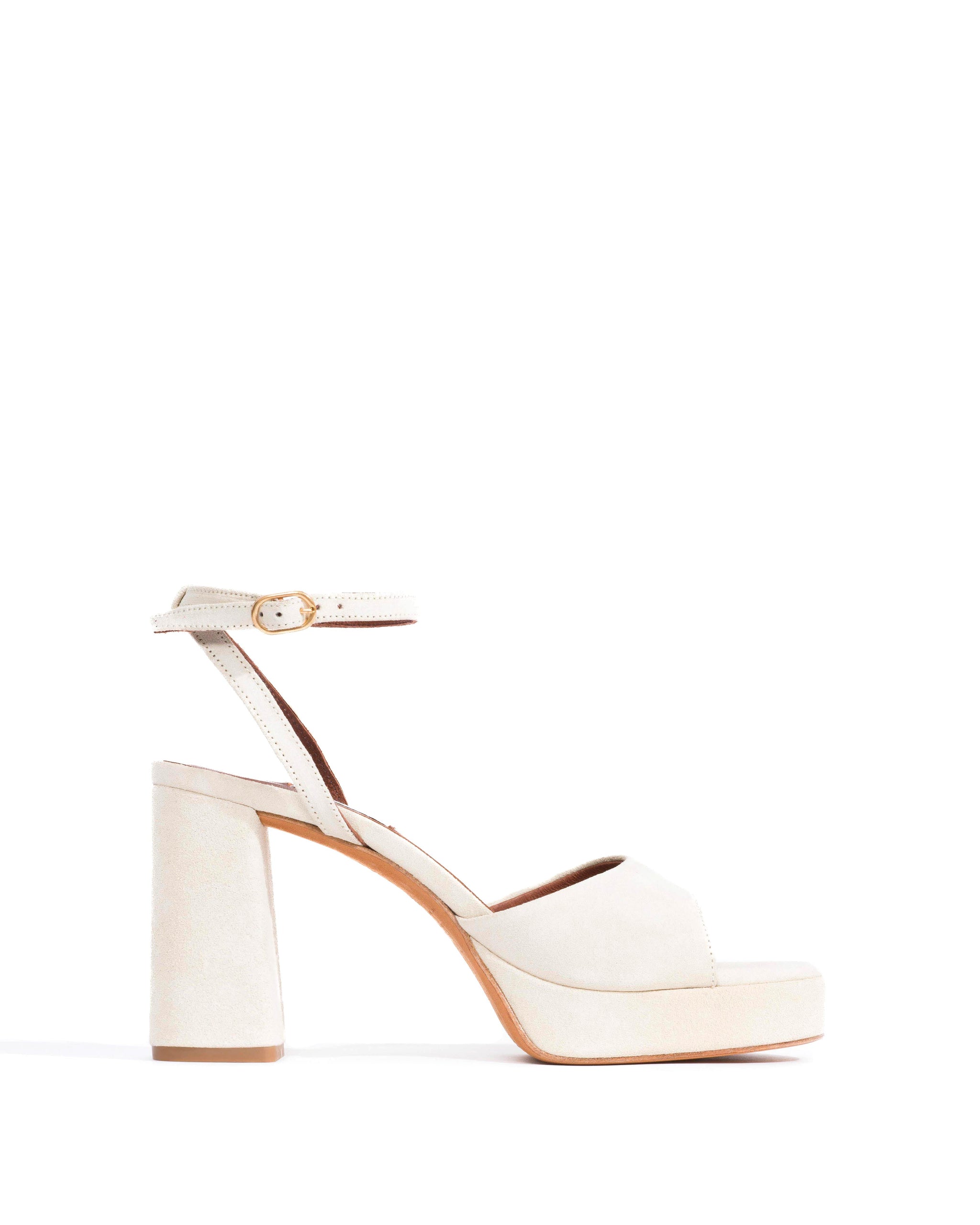 Jolie 85 platform Calf suede Antique white - Anonymous Copenhagen Heels