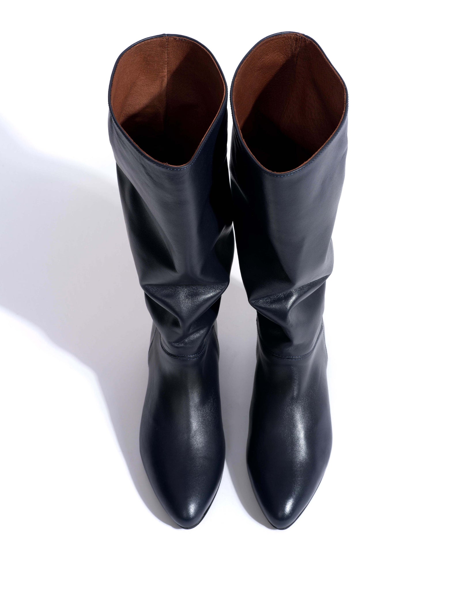 Jasmina 20 Soft calf & suede leather Dark blue & ink blue - Anonymous Copenhagen High shaft boots