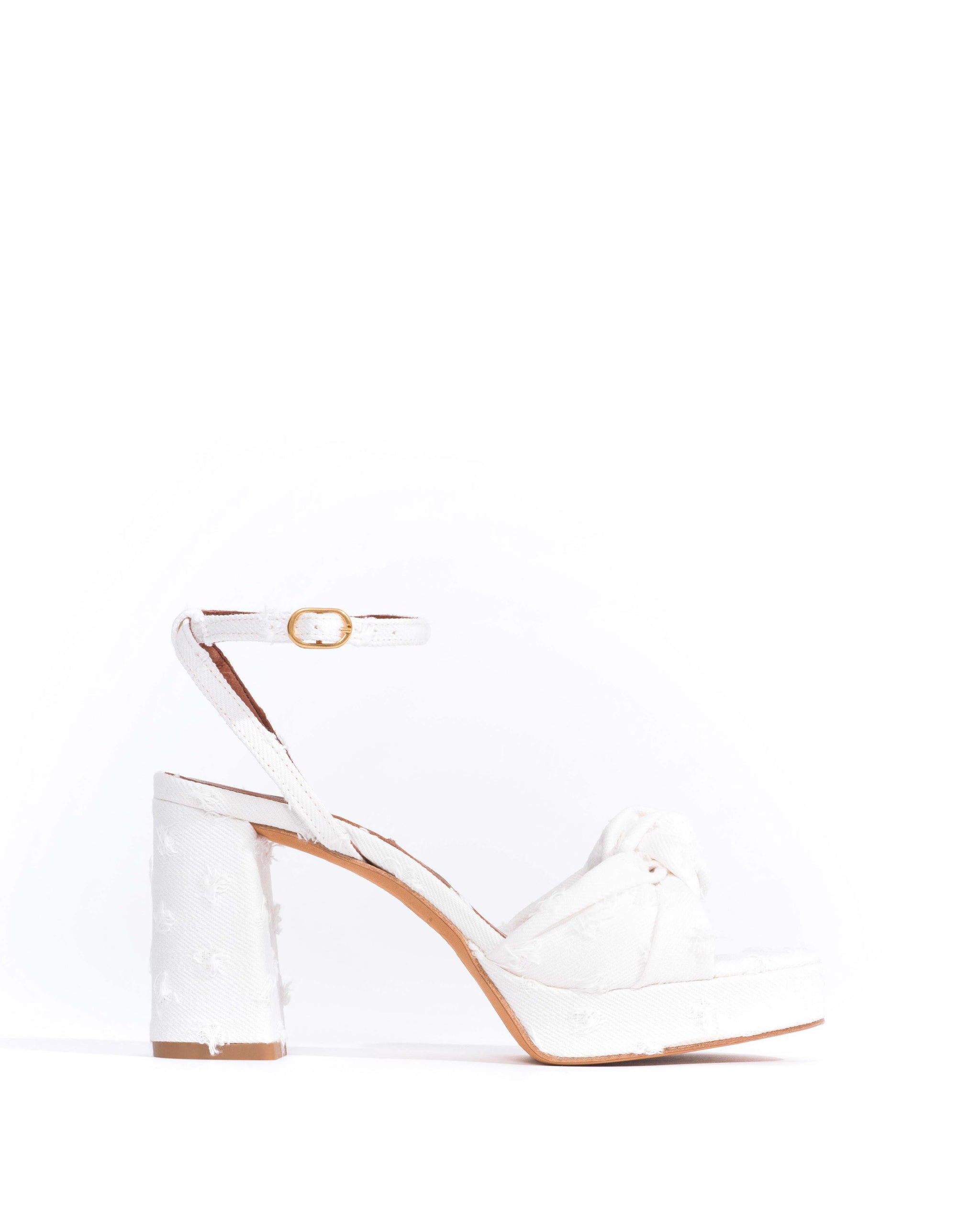 Aliza 85 platform Denim Distressed washed white - Anonymous Copenhagen Heels