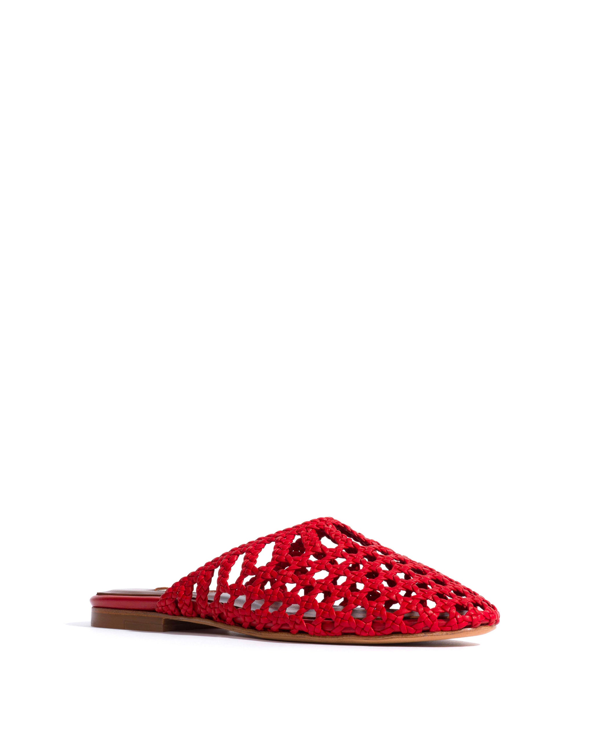 Sabrina 10 hand-braided leather Ruby red -