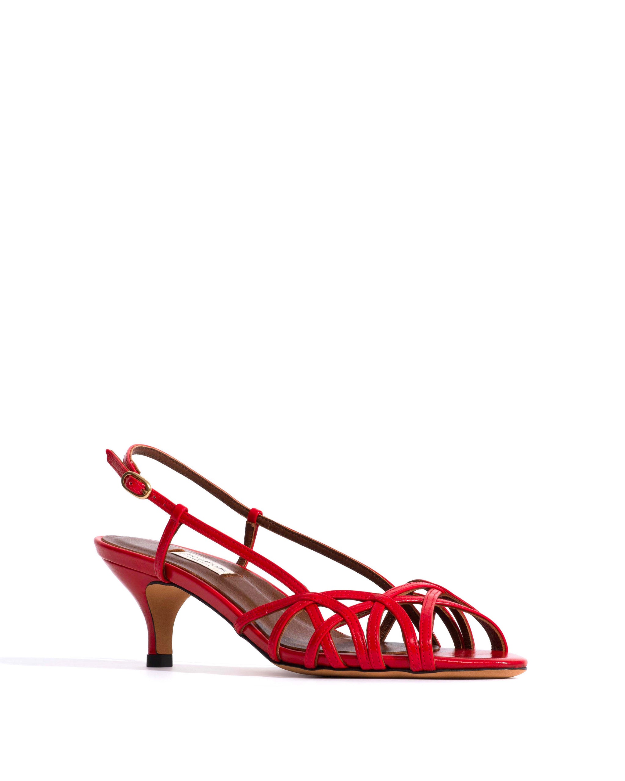 Scarlett 50 kitten Crinkled polished goat Scarlet - Anonymous Copenhagen Heels
