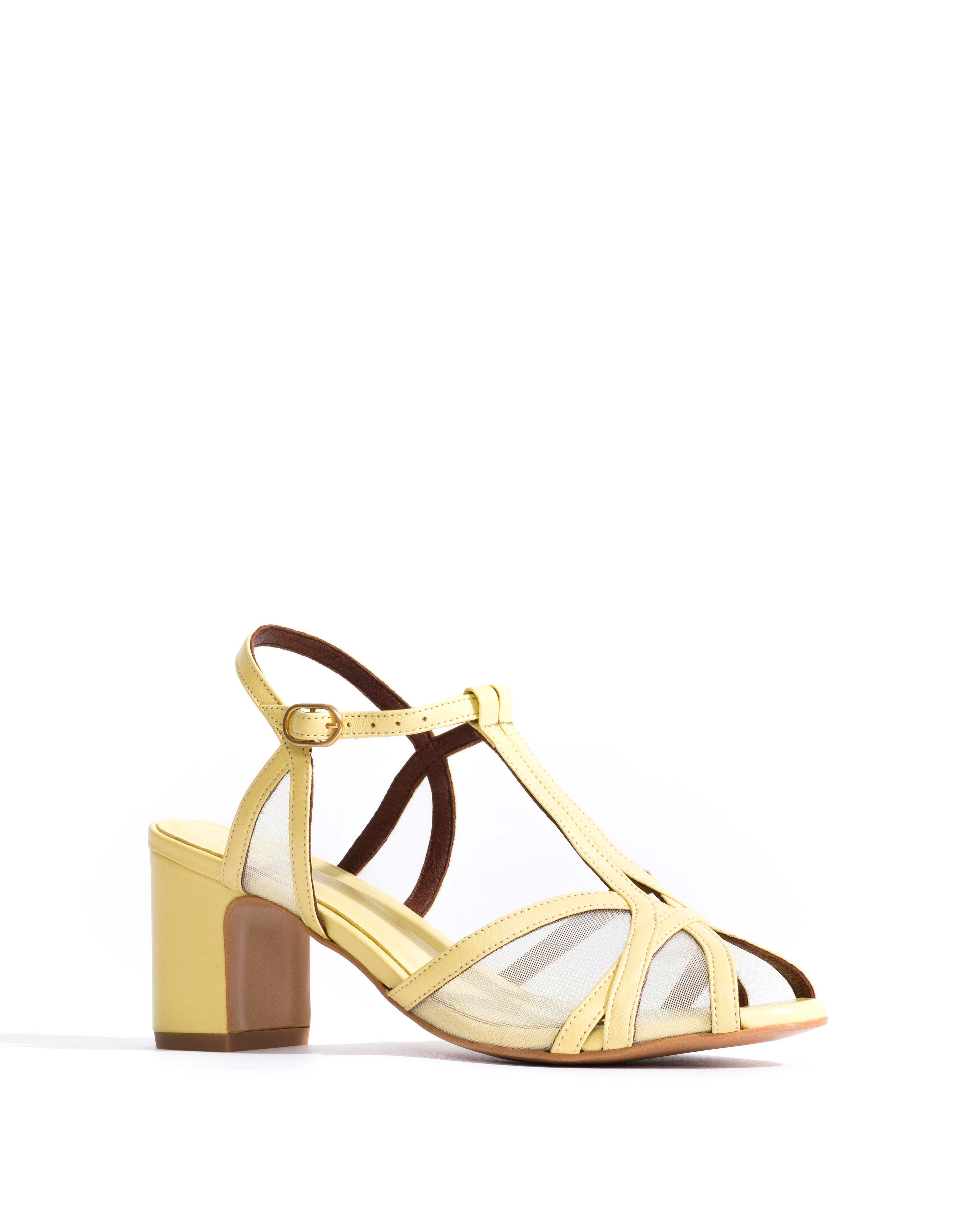 Therese 55 block mesh Shiny lamb & mesh Pineapple ice