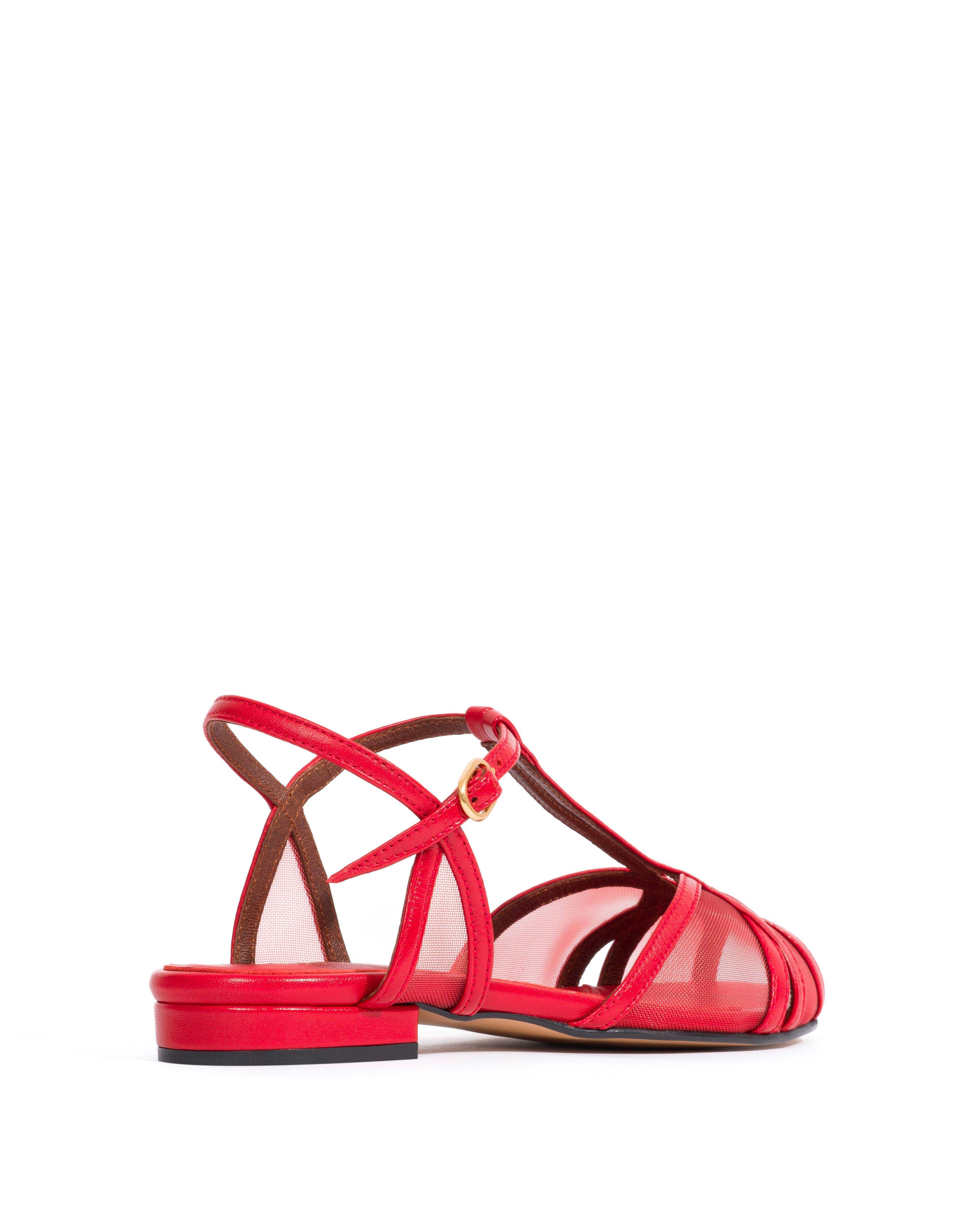 Therese 20 mesh Shiny lamb & mesh Ruby red