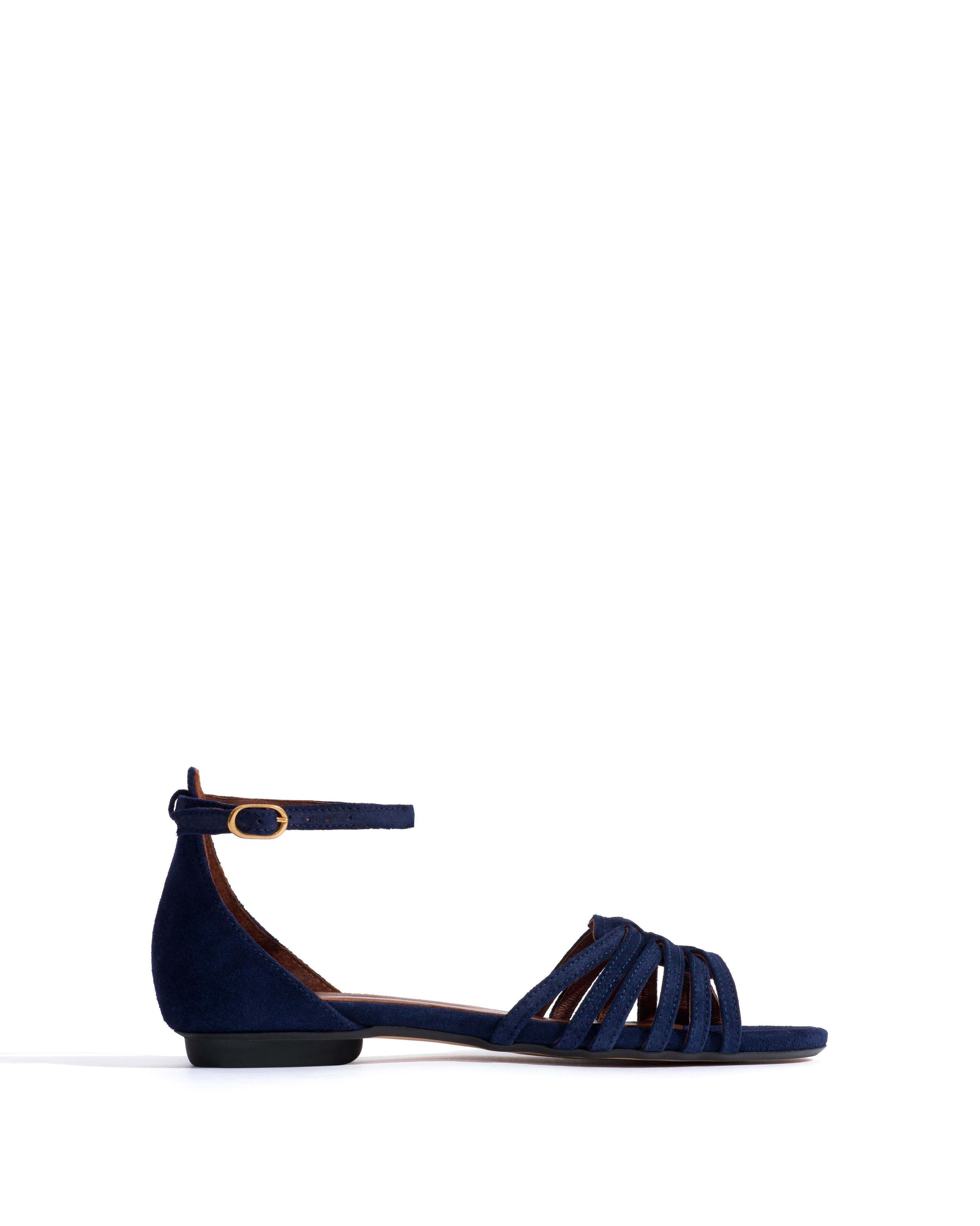 Mareike 10 Calf suede Ink blue - Anonymous Copenhagen Flat sandals