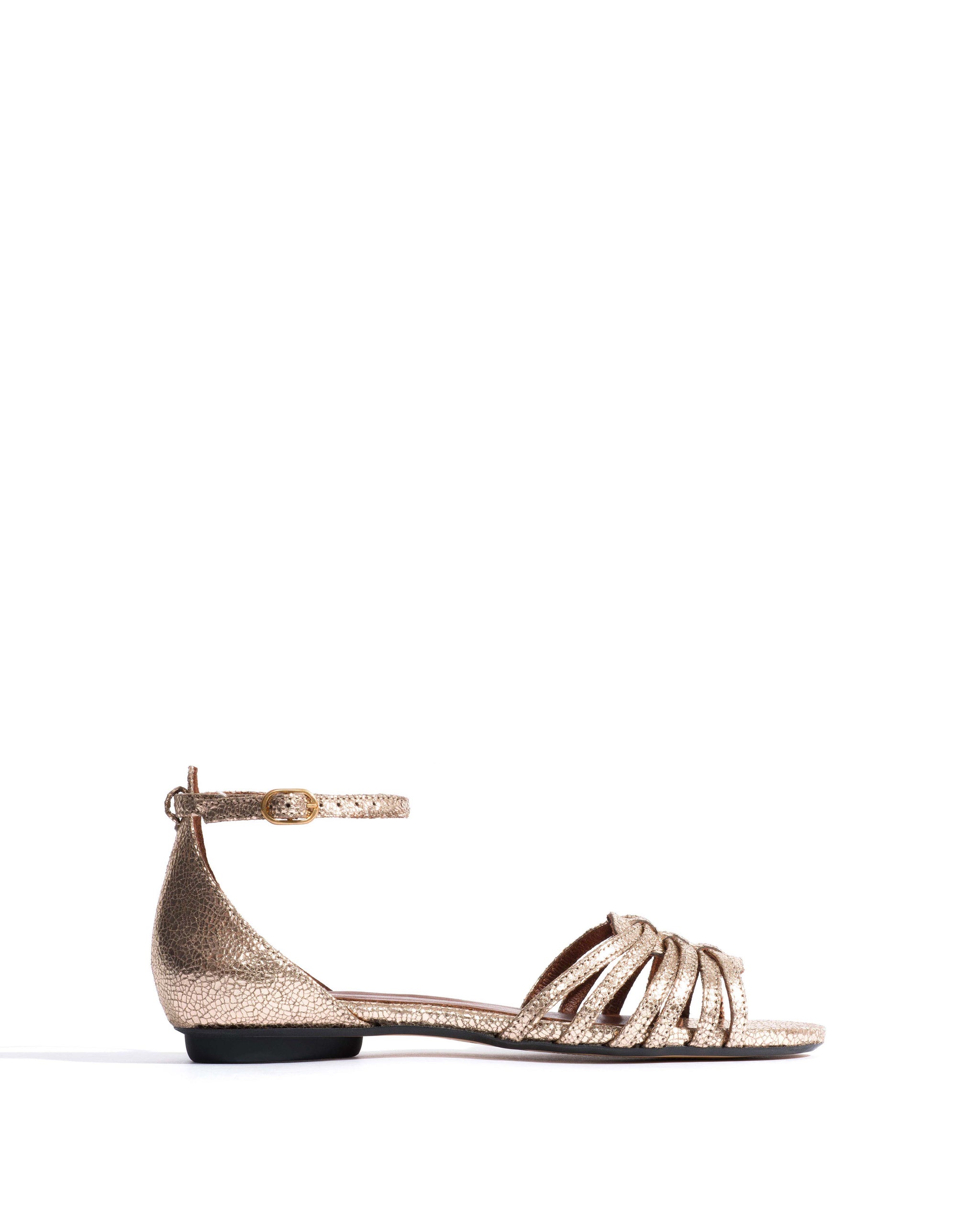 Mareike 10 Crackled metallic goat Vintage champagne - Anonymous Copenhagen Flat sandals
