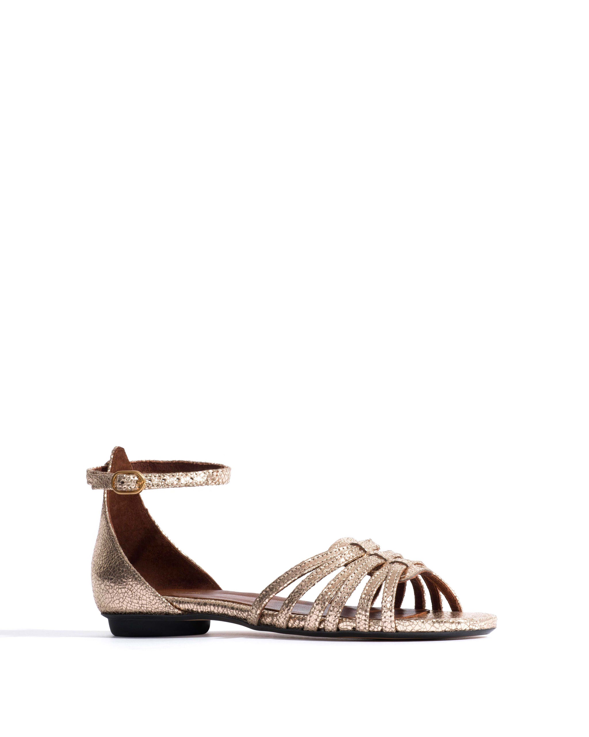 Mareike 10 Crackled metallic goat Vintage champagne - Anonymous Copenhagen Flat sandals
