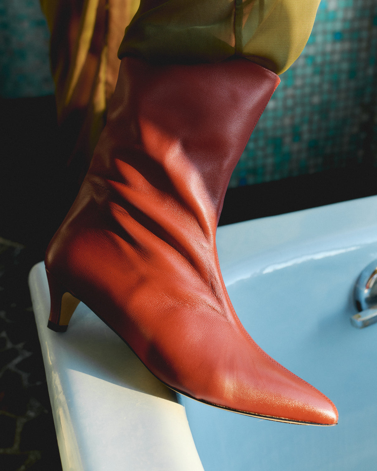 Sweeney 40 stiletto Silky calf Terracotta
