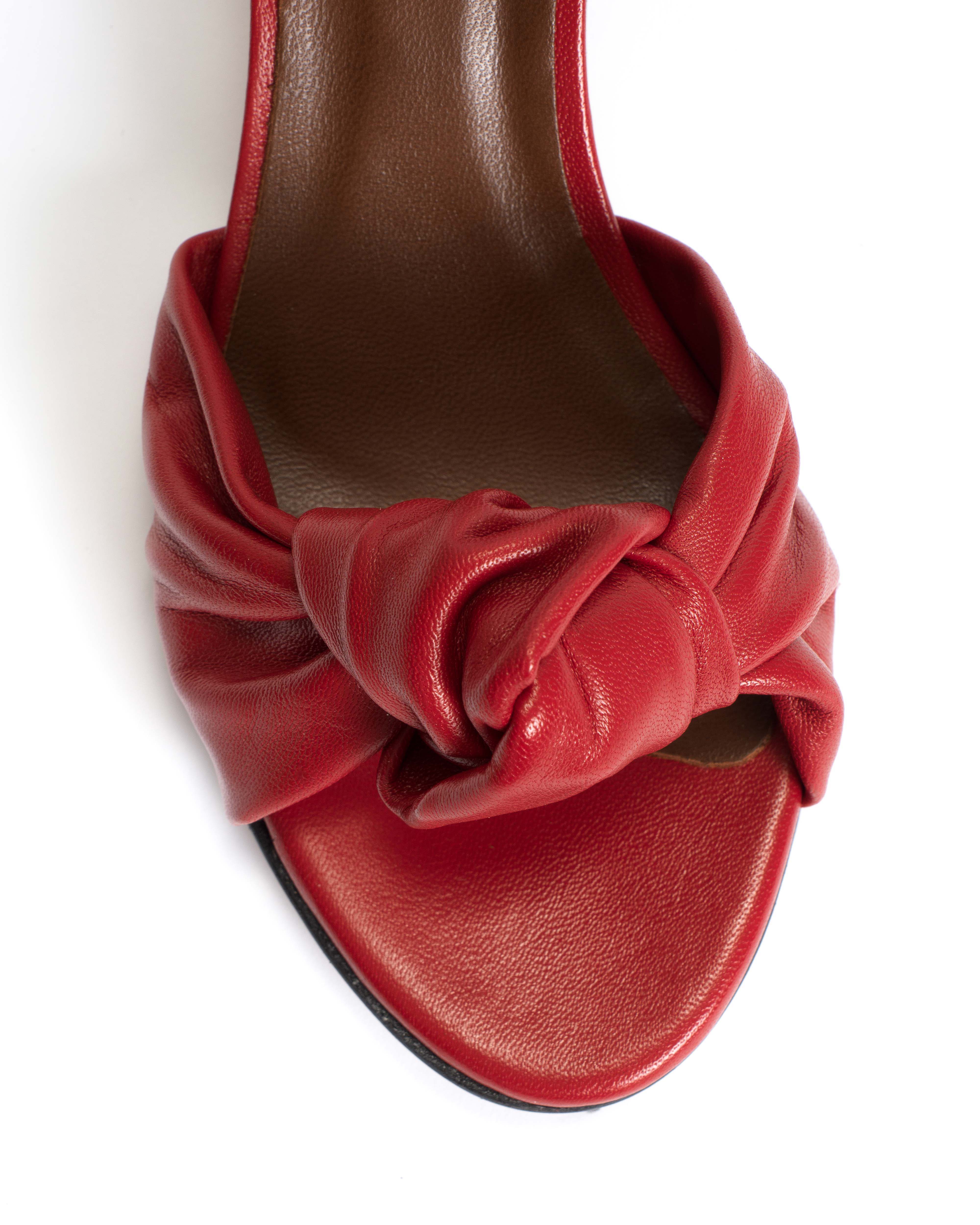 Aliza 50 stiletto Shiny lamb Ruby red