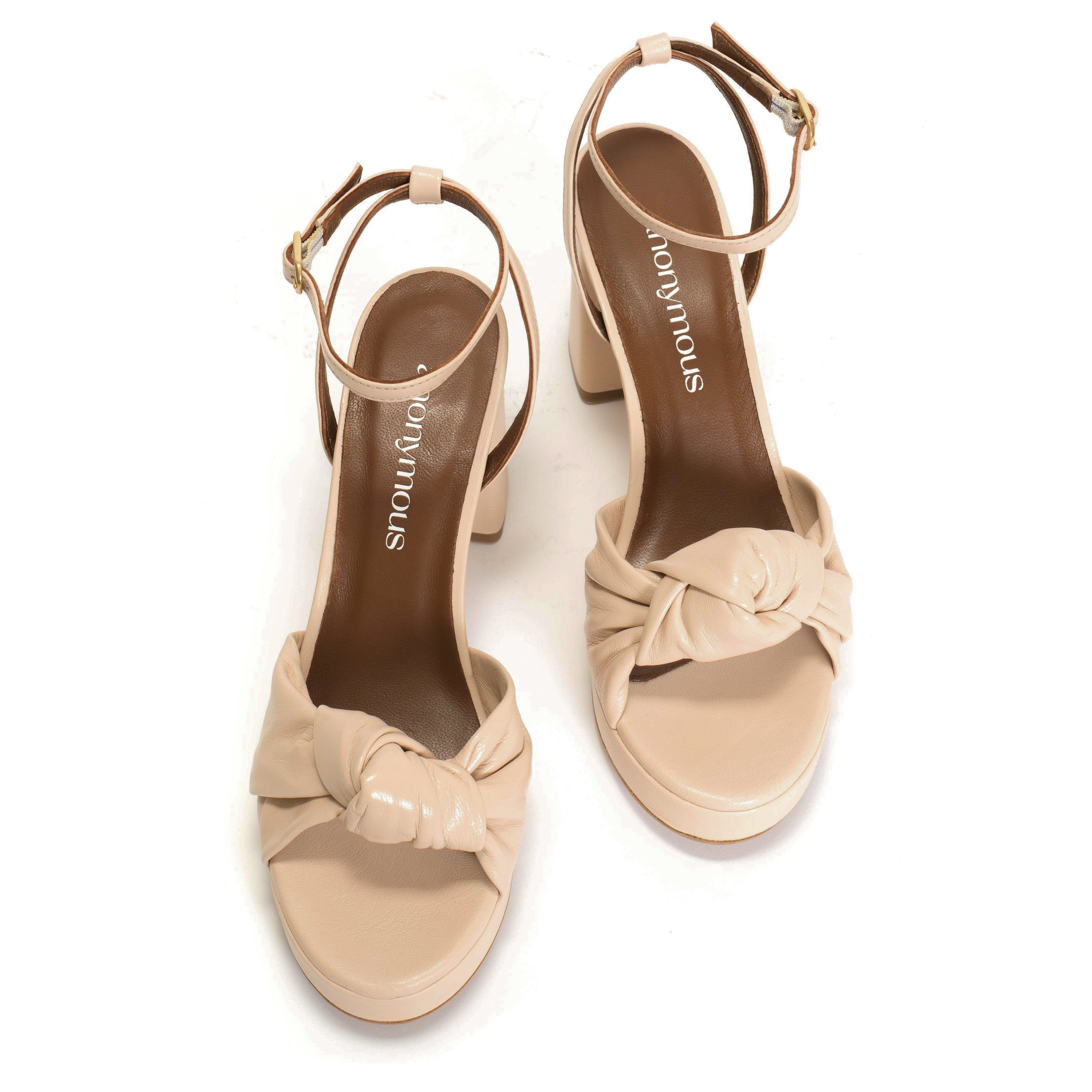 Aliza 85 platform Shiny lamb Vanilla cream