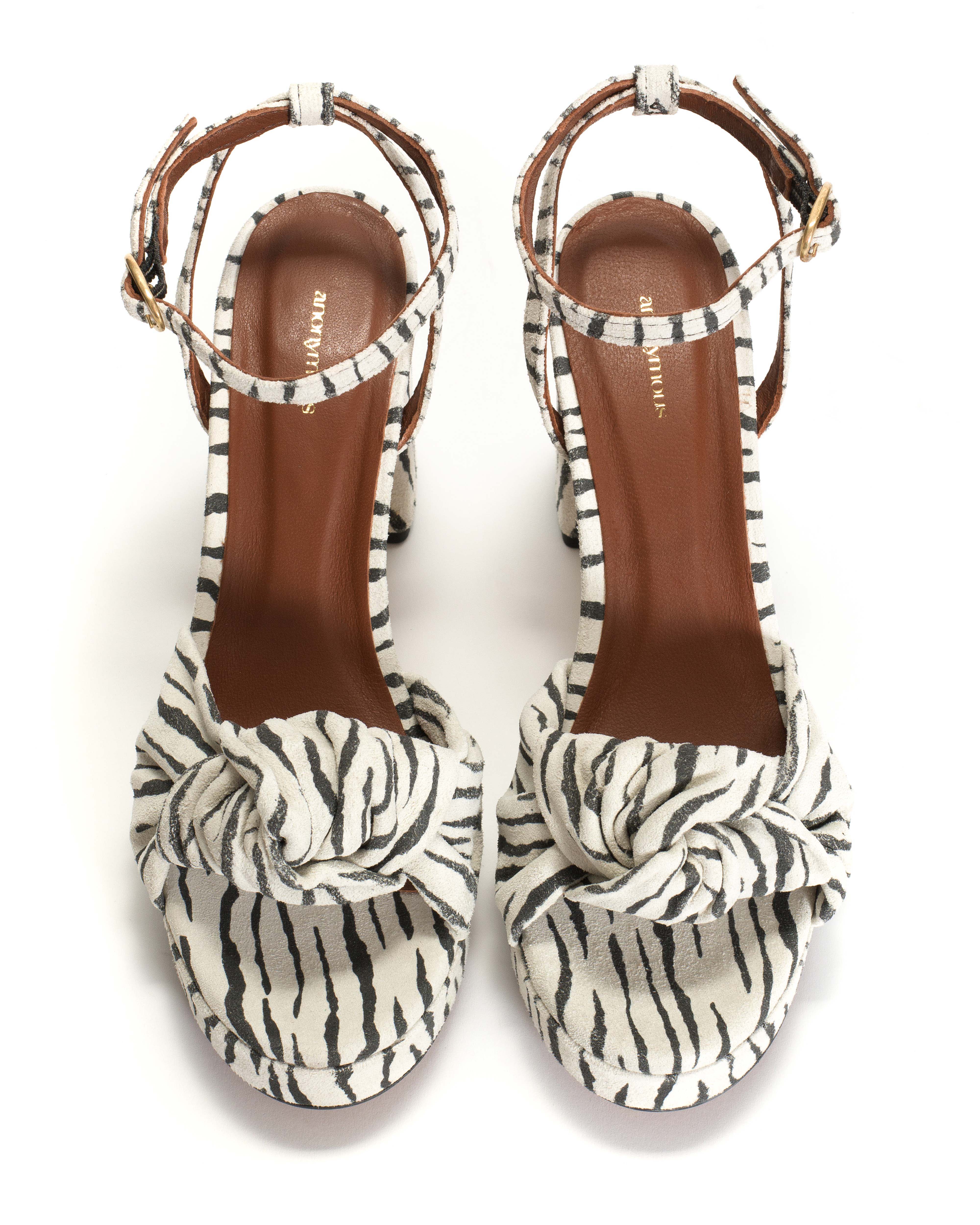 Aliza 85 platform Calf suede print Zebra