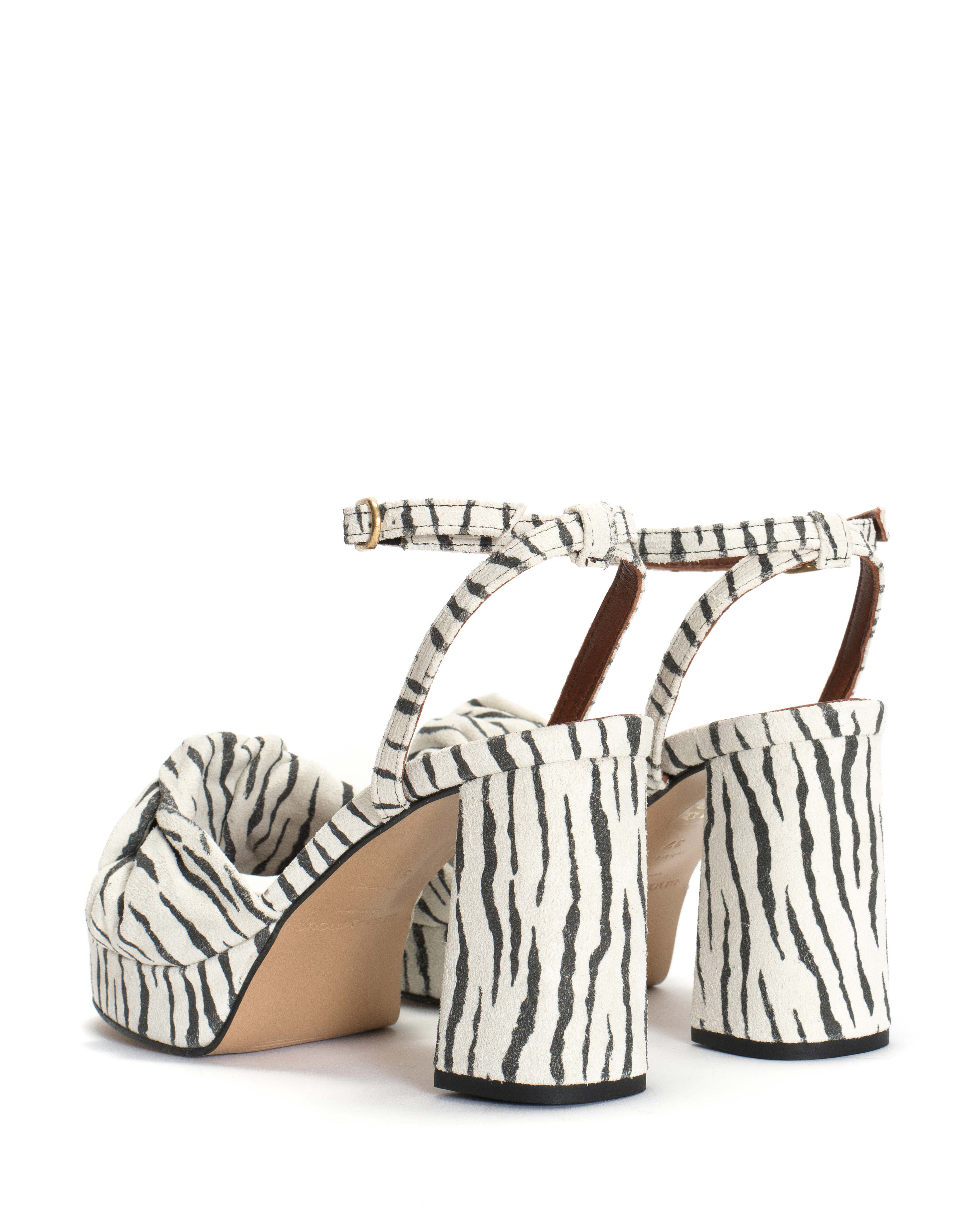 Aliza 85 platform Calf suede print Zebra