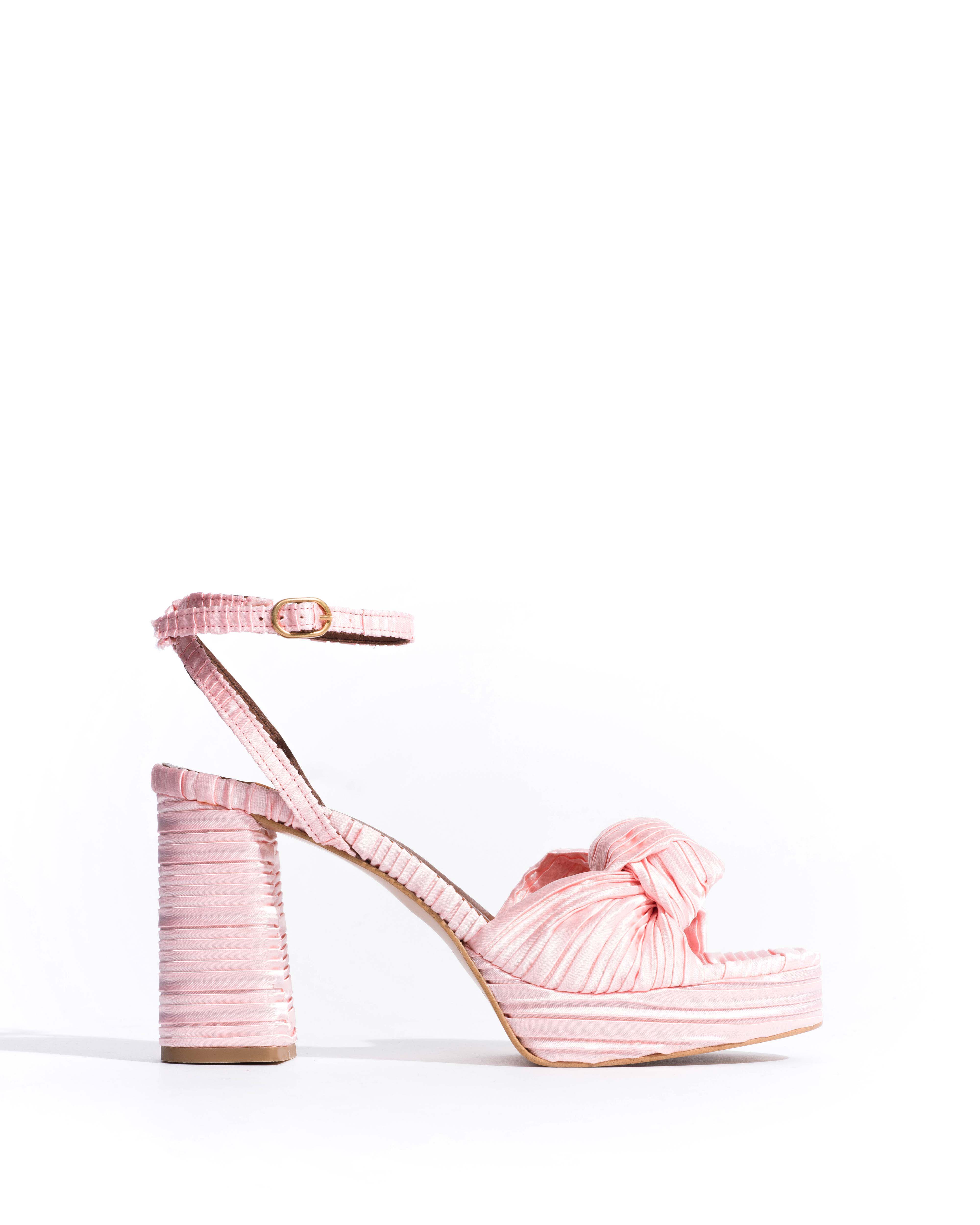Aliza 85 platform Pleated satin Dreamy pink