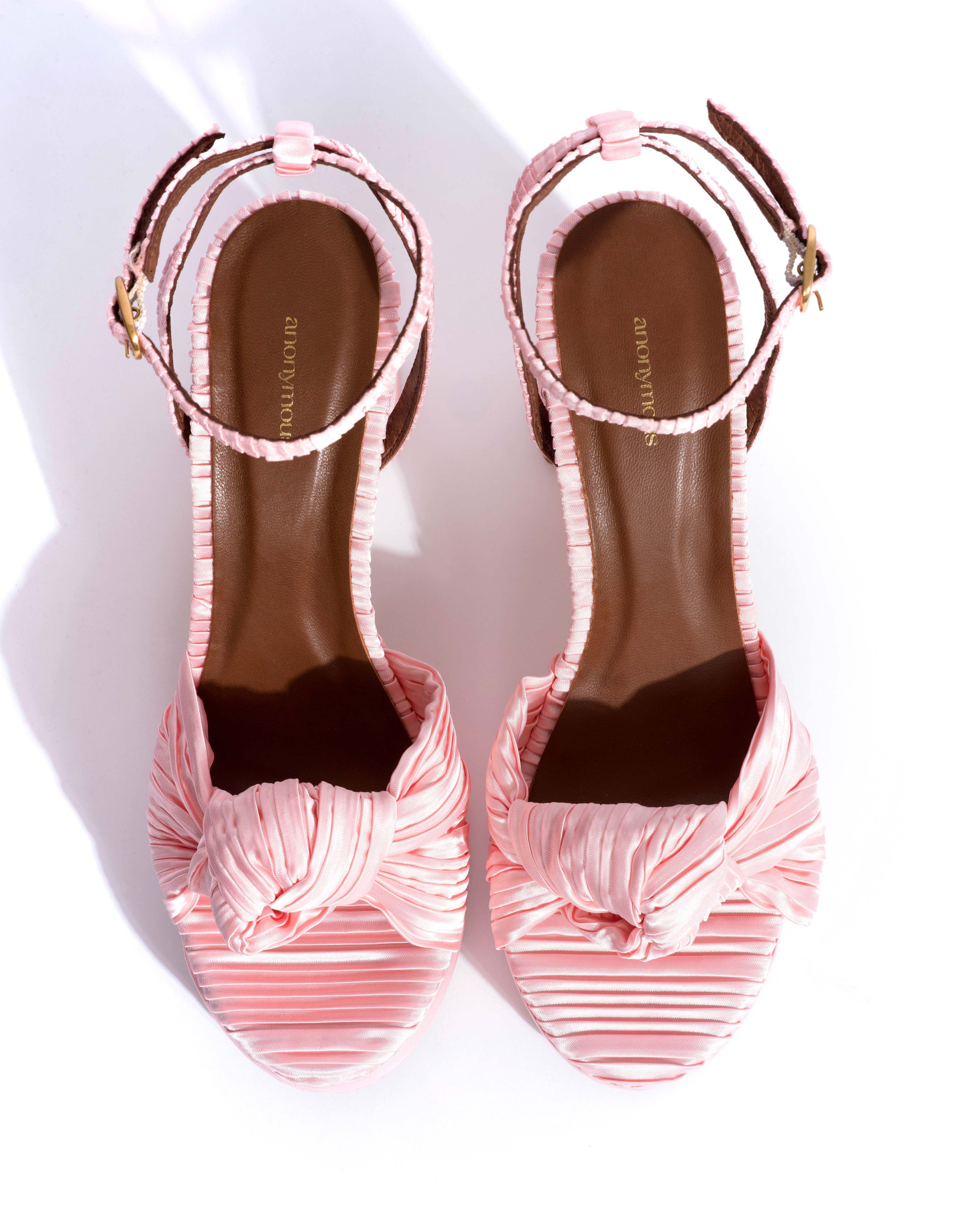 Aliza 85 platform Pleated satin Dreamy pink