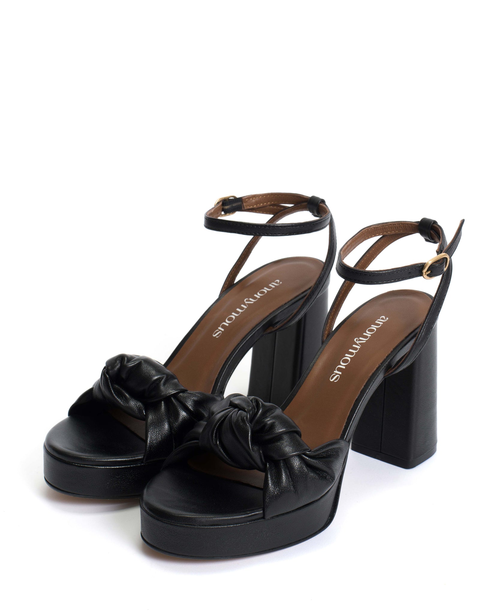 Aliza 85 platform Shiny lamb Black - Anonymous Copenhagen