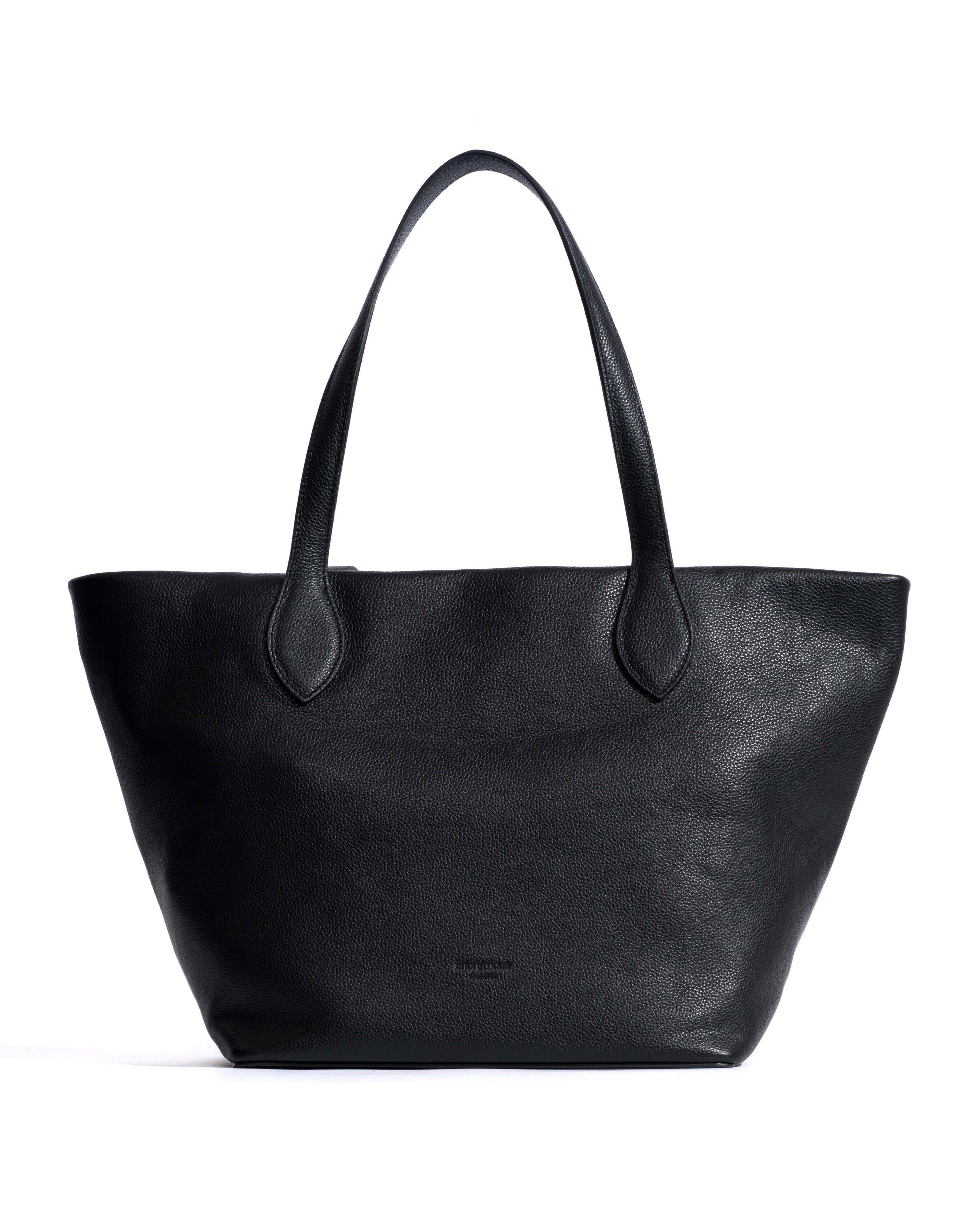 Arya everyday carryall Pebbled soft calf Black
