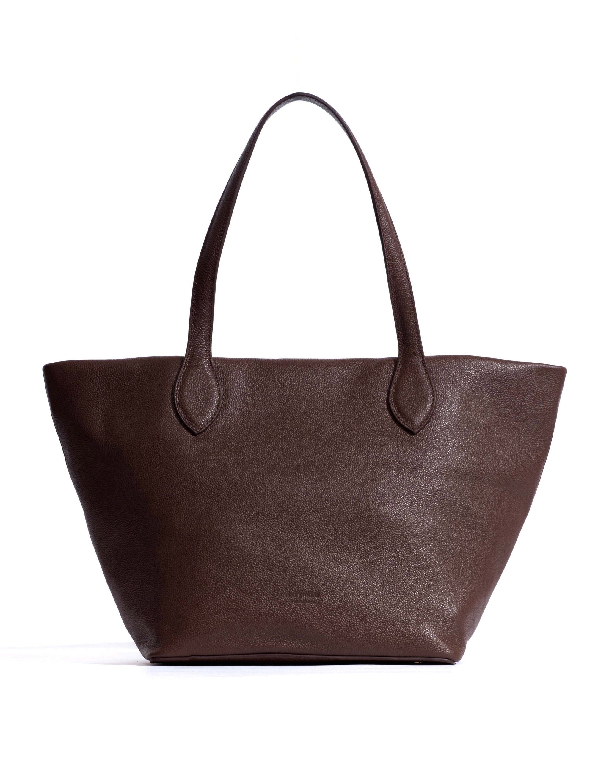 Arya carryall bag Pebbled soft calf Chocolate
