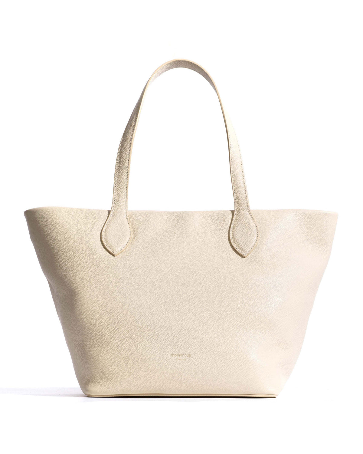 Arya carryall bag Pebbled soft calf White sand