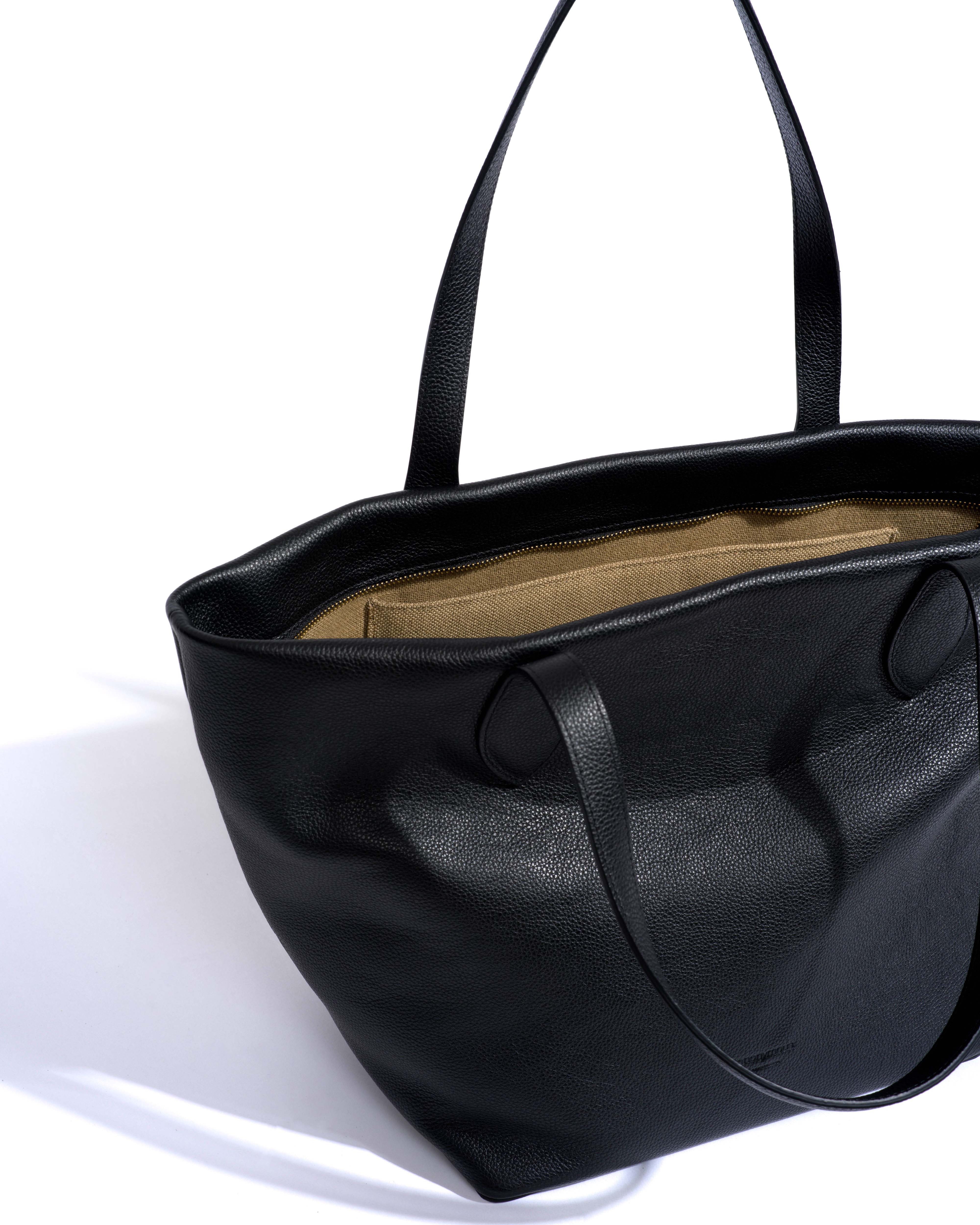 Arya everyday carryall Pebbled soft calf Black