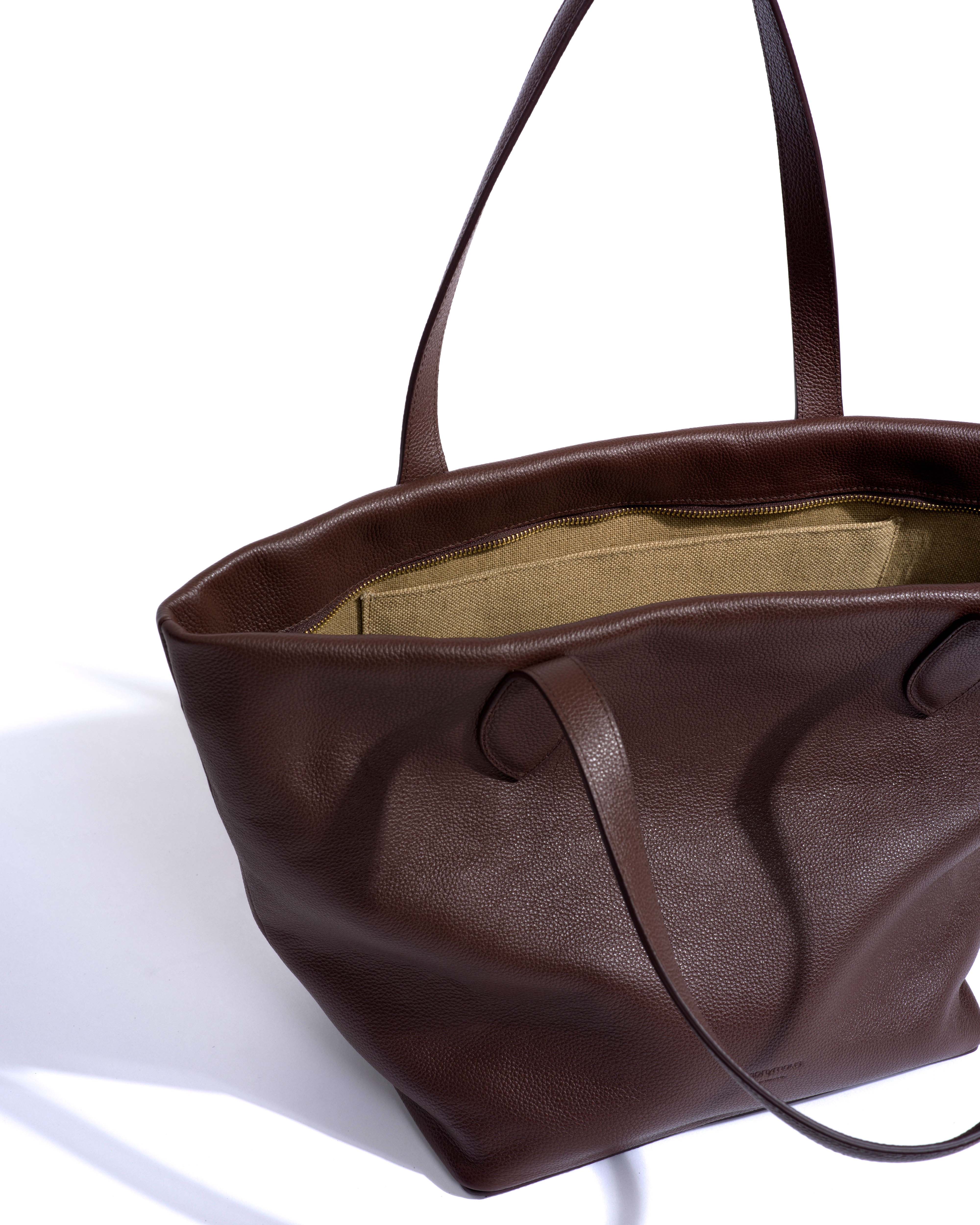 Arya everyday carryall Pebbled soft calf Chocolate