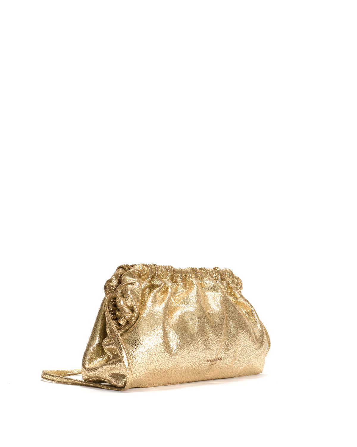Hally classic cloud bag Crackled metallic goat Gold