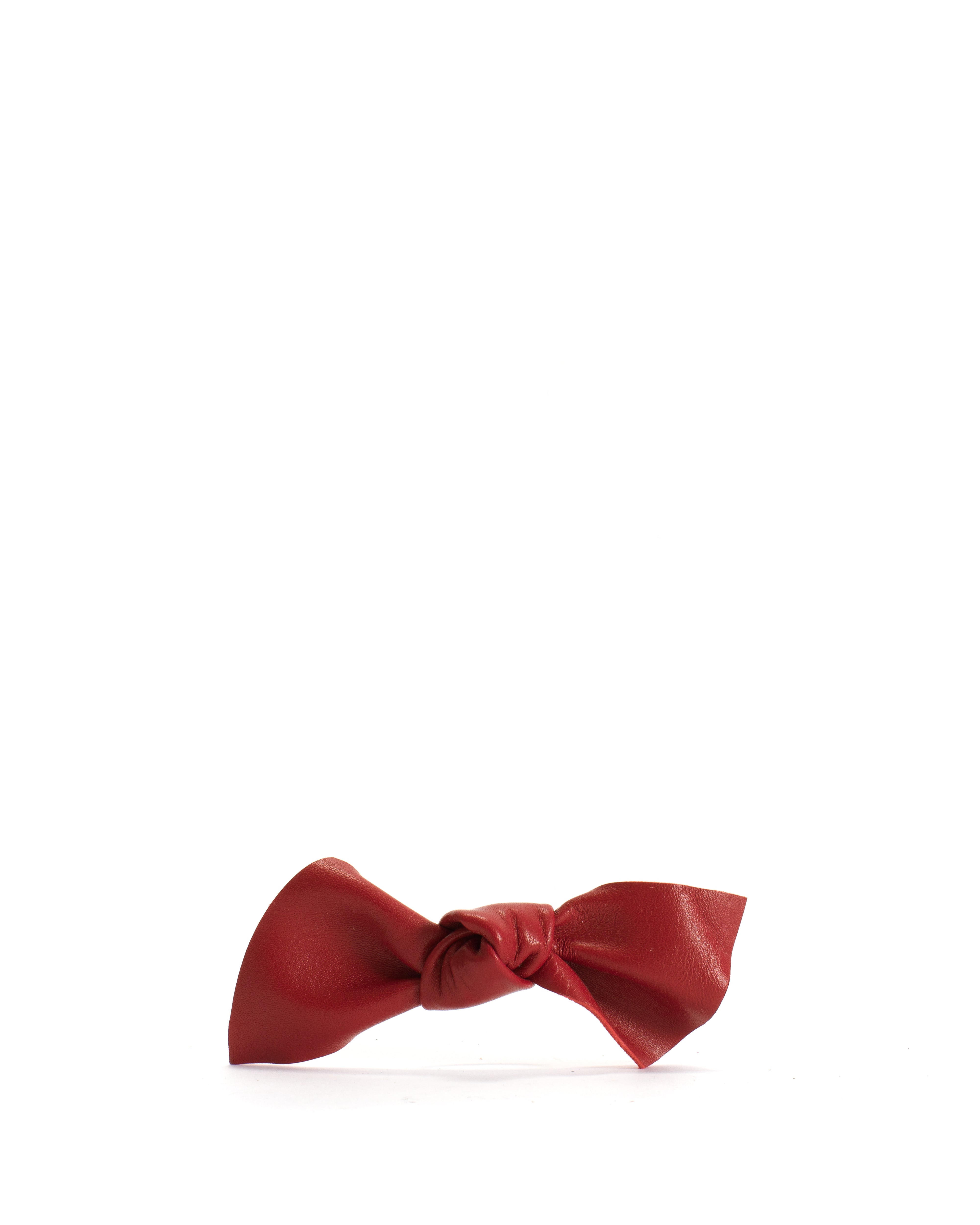 Linnie hair elastic grand bow Shiny lamb Ruby red