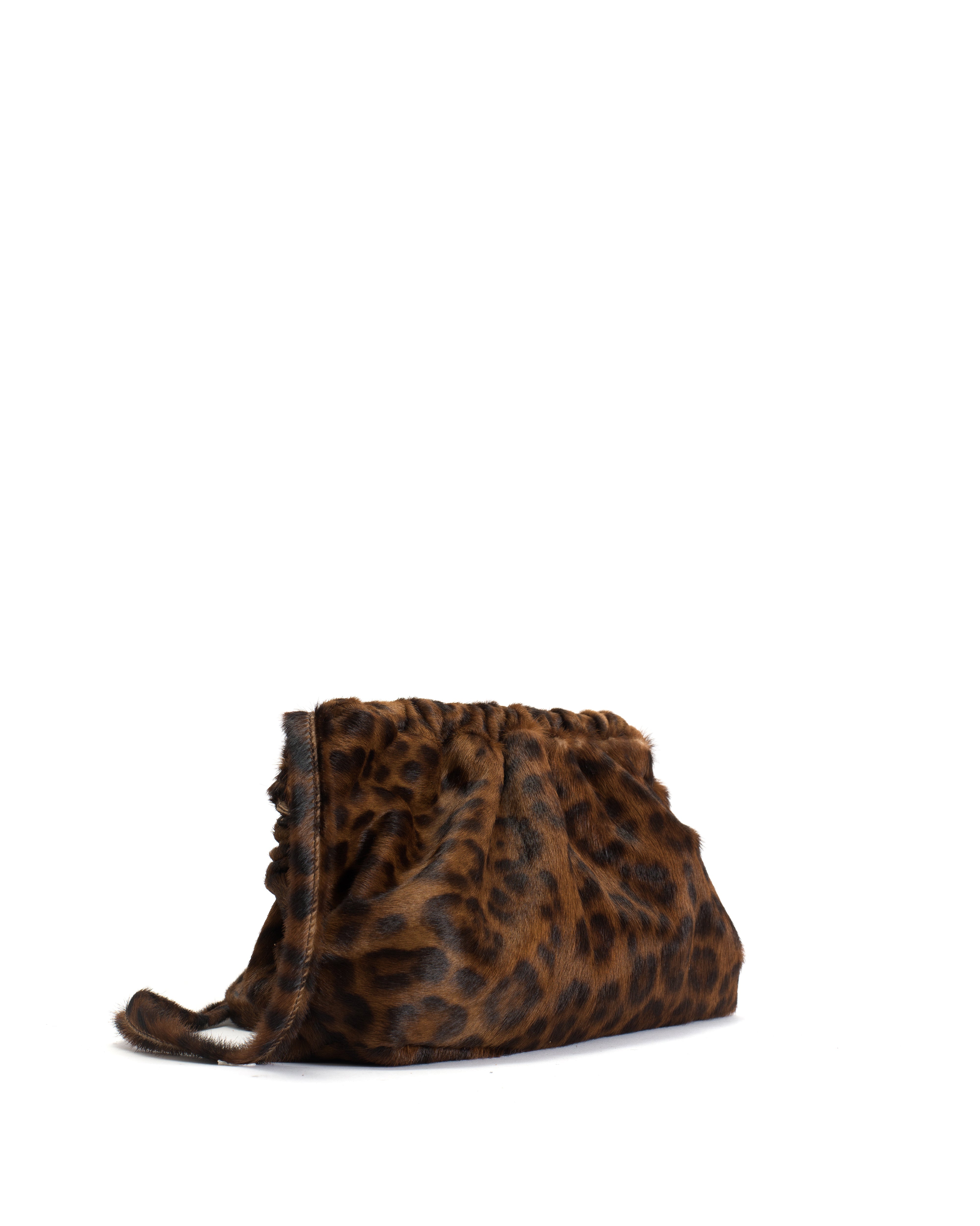 Hally grand cloud bag Calf hair Leopard