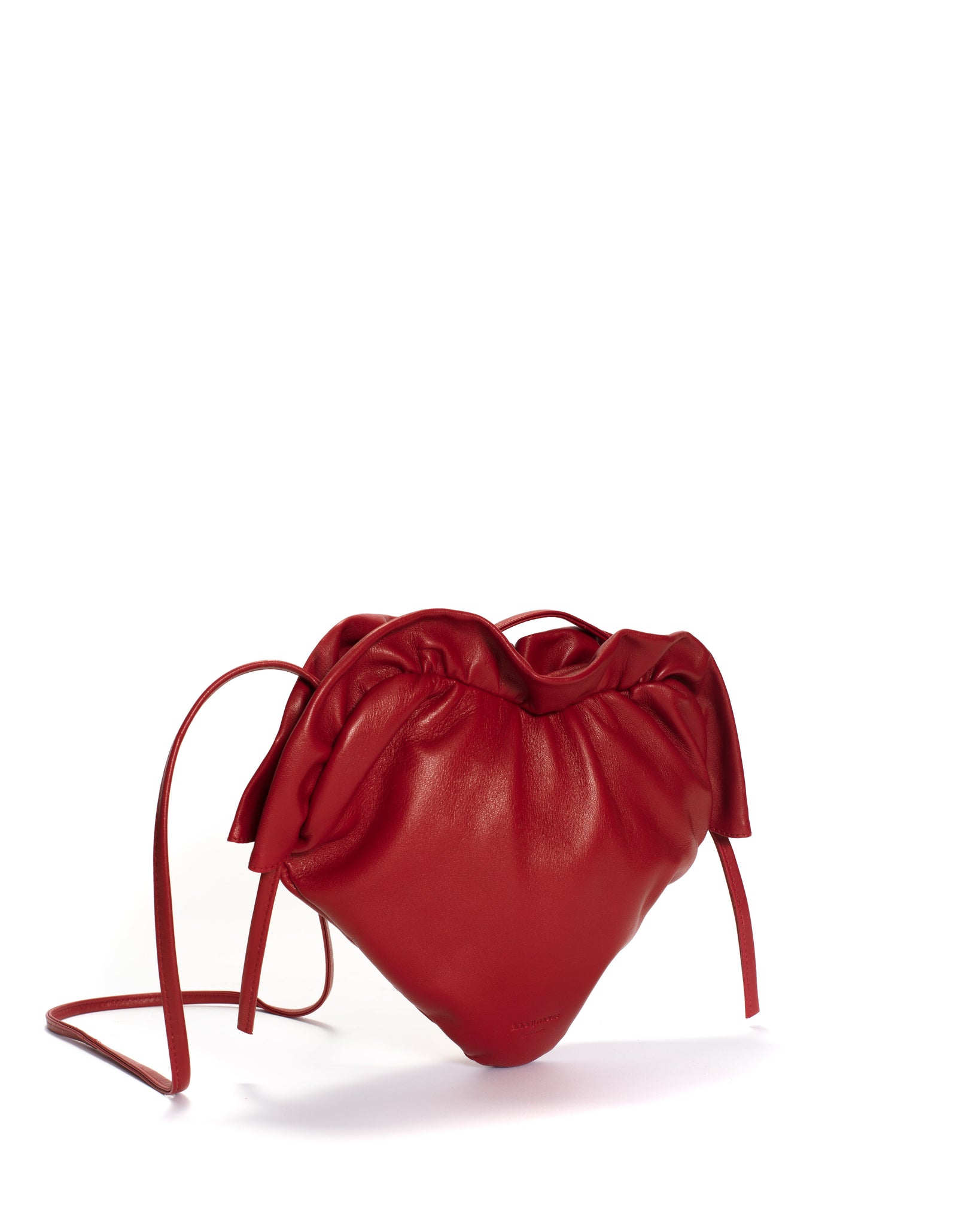 Zally heart bag Shiny lamb Ruby red - Anonymous Copenhagen