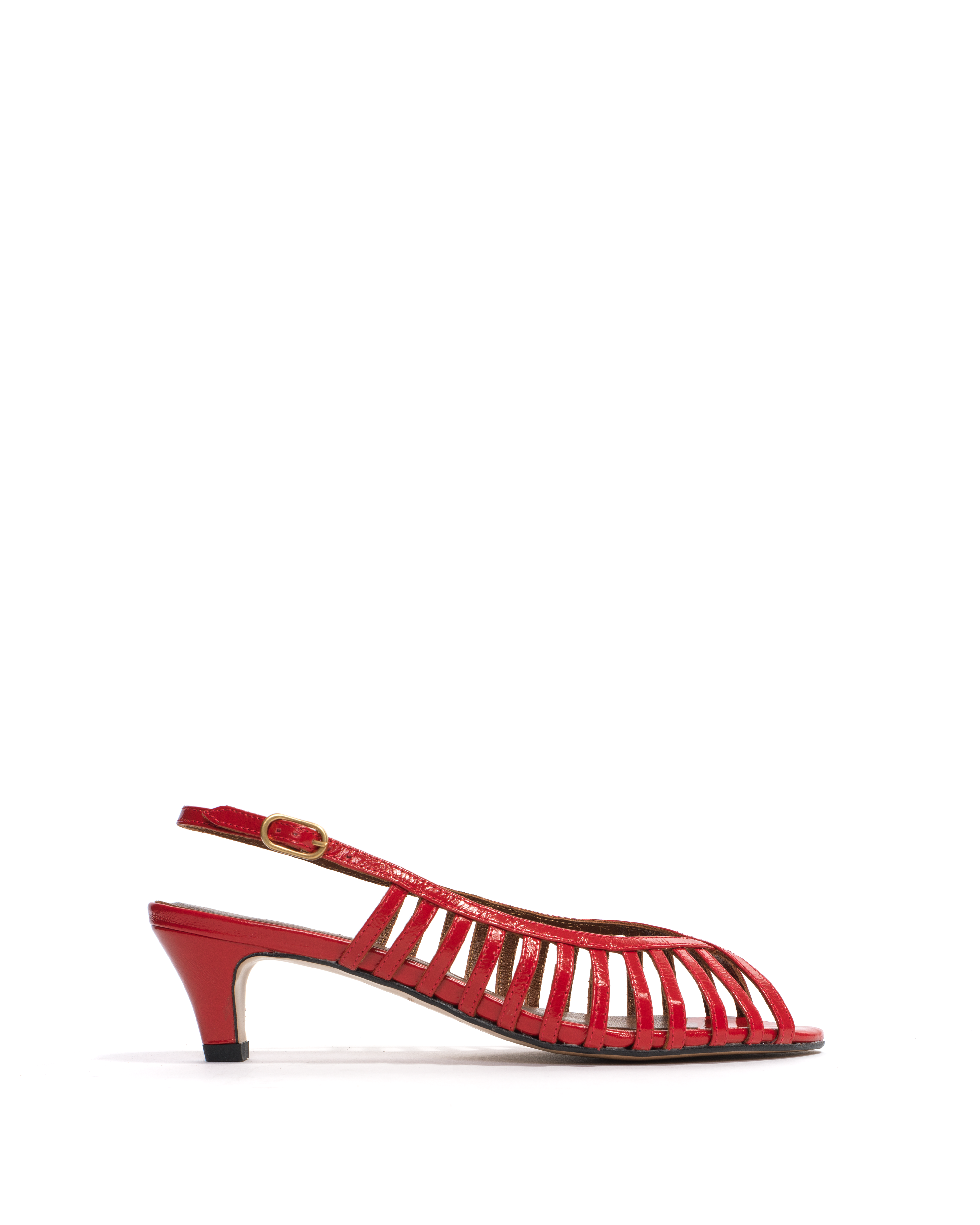Carminho 40 stiletto Crinkled polished goat Ruby red