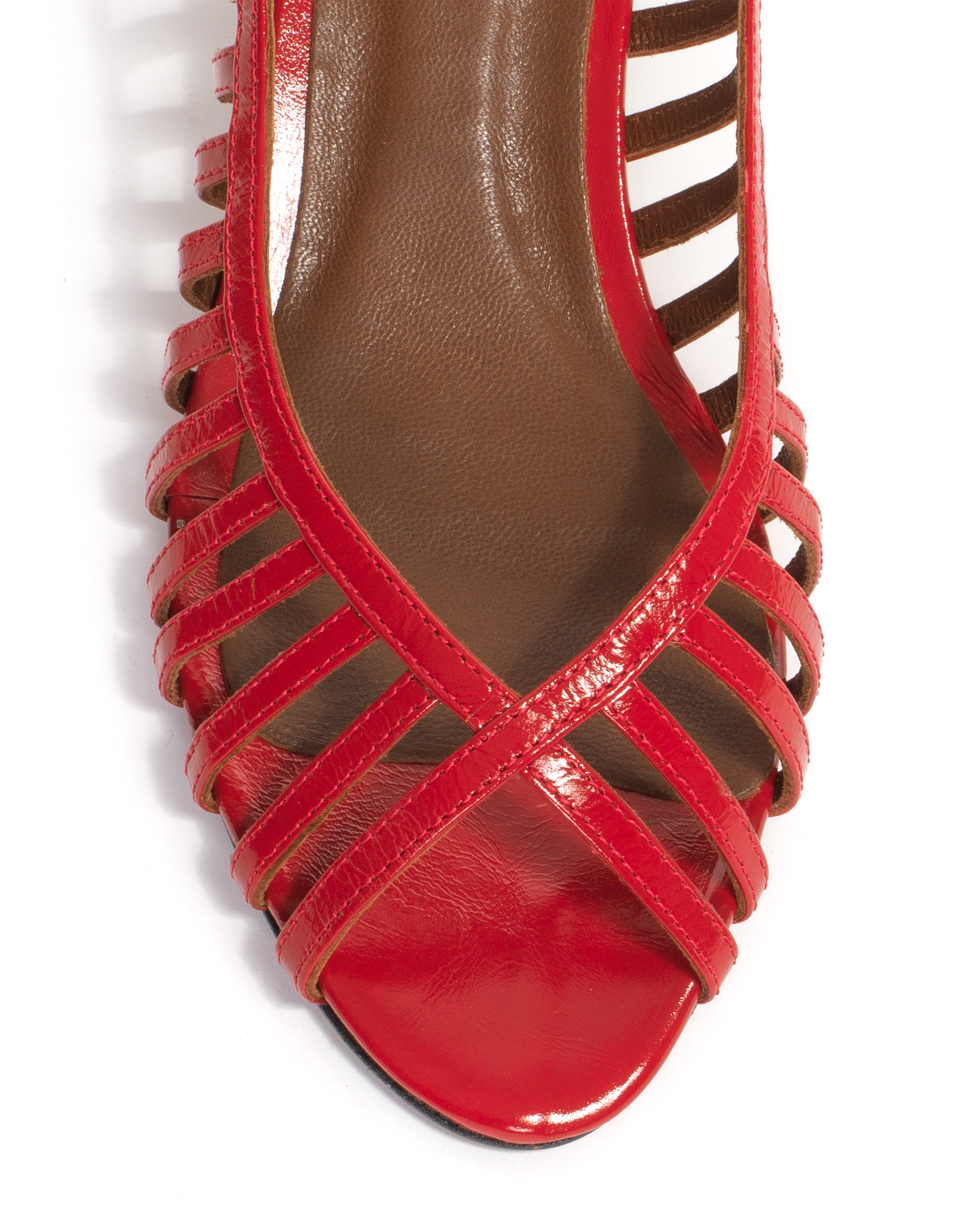 Carminho 40 stiletto Crinkled polished goat Ruby red - Anonymous Copenhagen