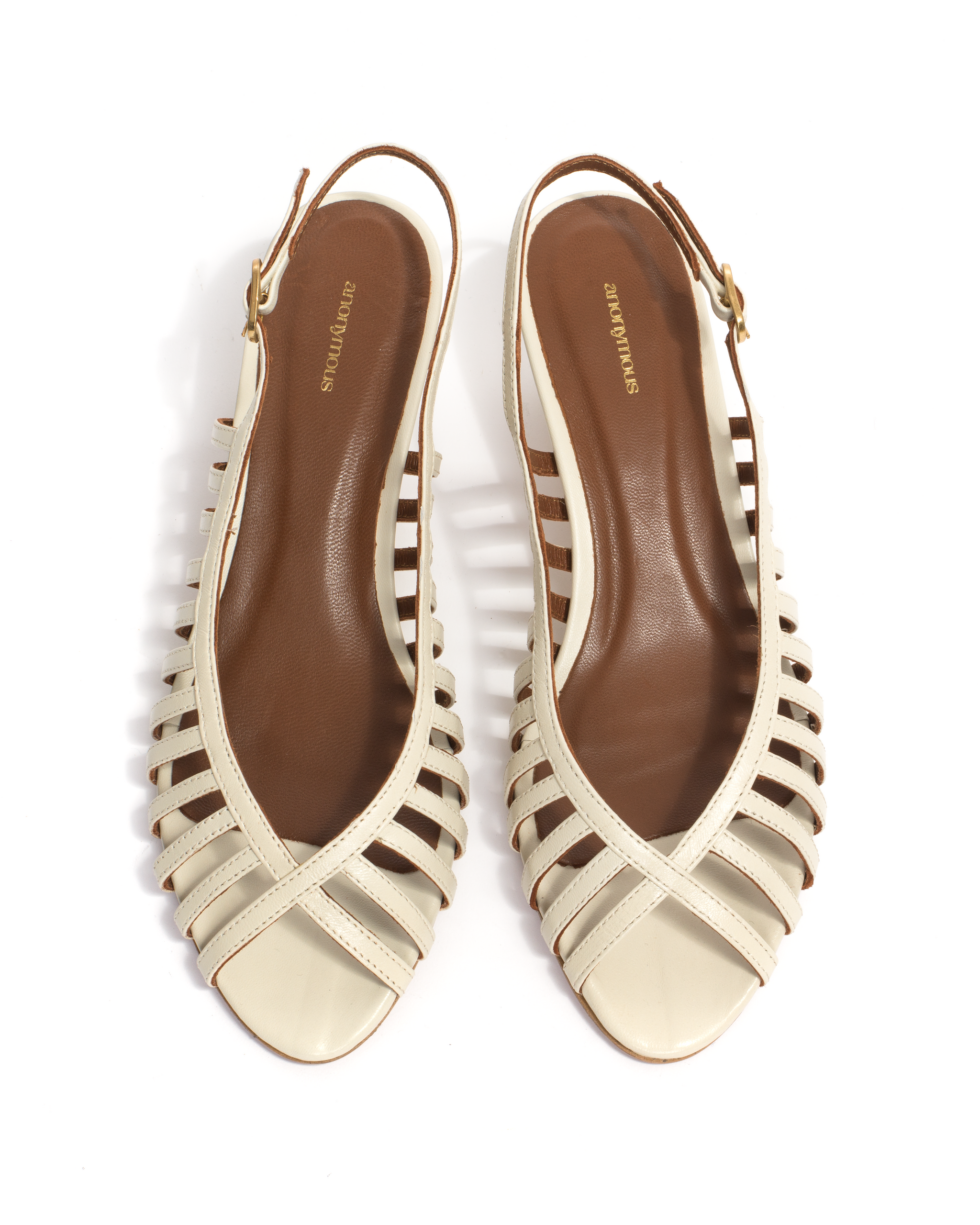 Carminho 40 stiletto Shiny lamb White sand - Anonymous Copenhagen