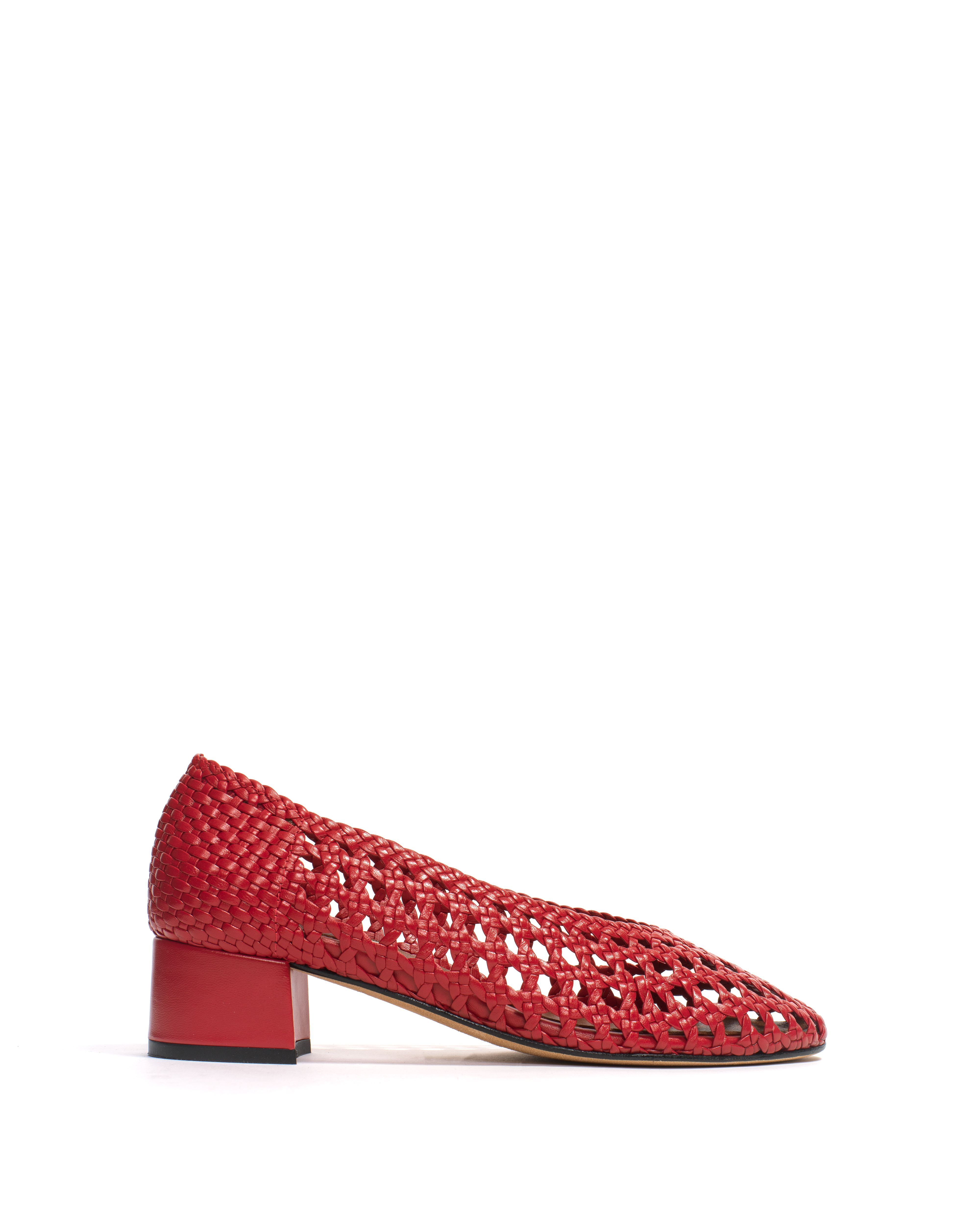 Sessi 40 Hand-braided leather Ruby red