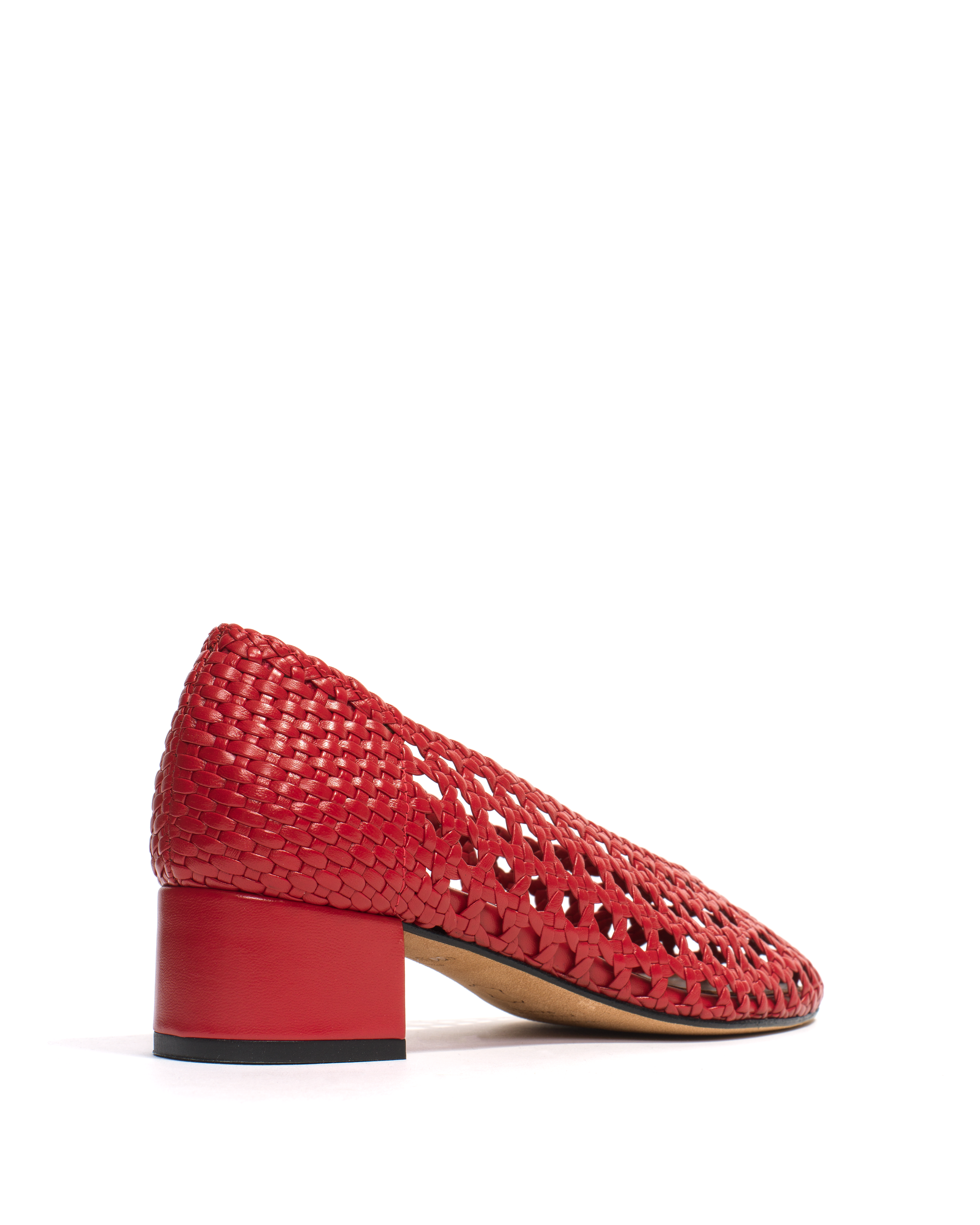 Sessi 40 hand-braided Hand-braided leather Ruby red