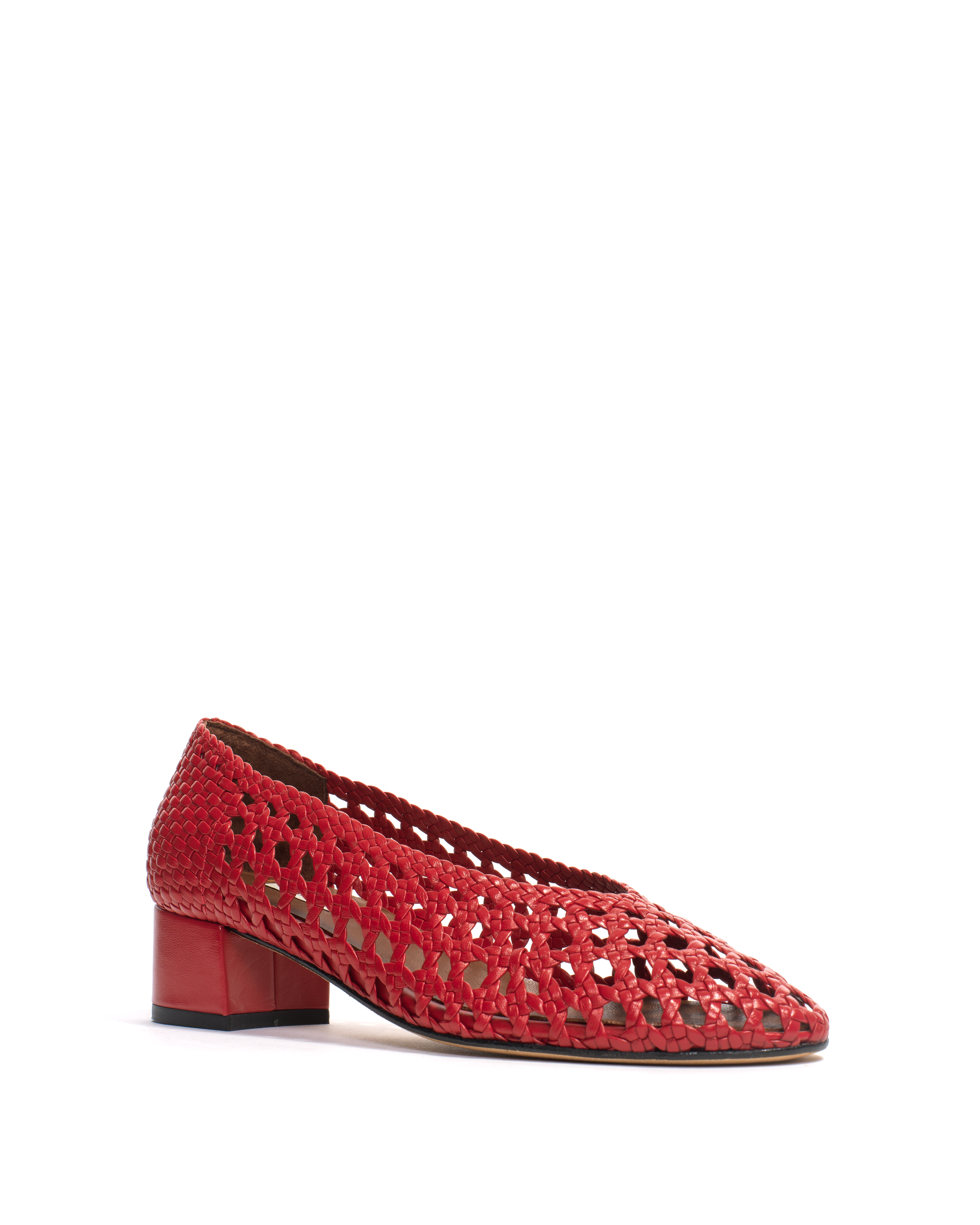 Sessi 40 Hand-braided leather Ruby red